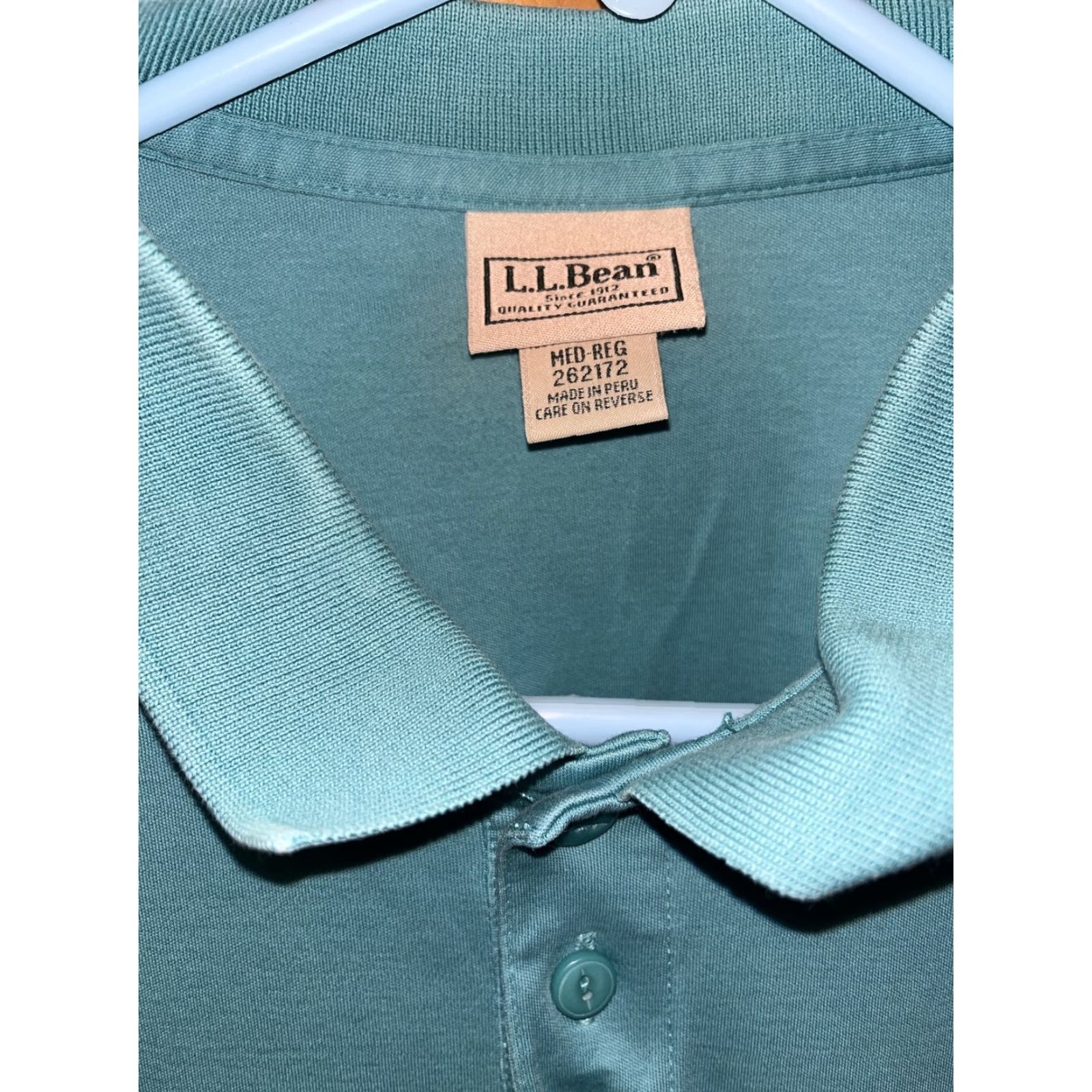Vintage VINTAGE L.L. Bean Mens Short Sleeve Polo Shirt with Front Pocket 100% Pima Cotton Green Casual Summer M Size US M / EU 48-50 / 2 - 2 Thumbnail