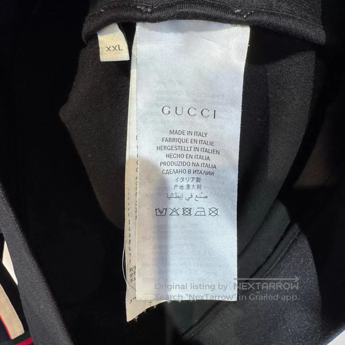 Gucci Black Zip-Up Sweatshirt with Striped Sleeves. Size US XXL / EU 58 / 5 - 6 Thumbnail
