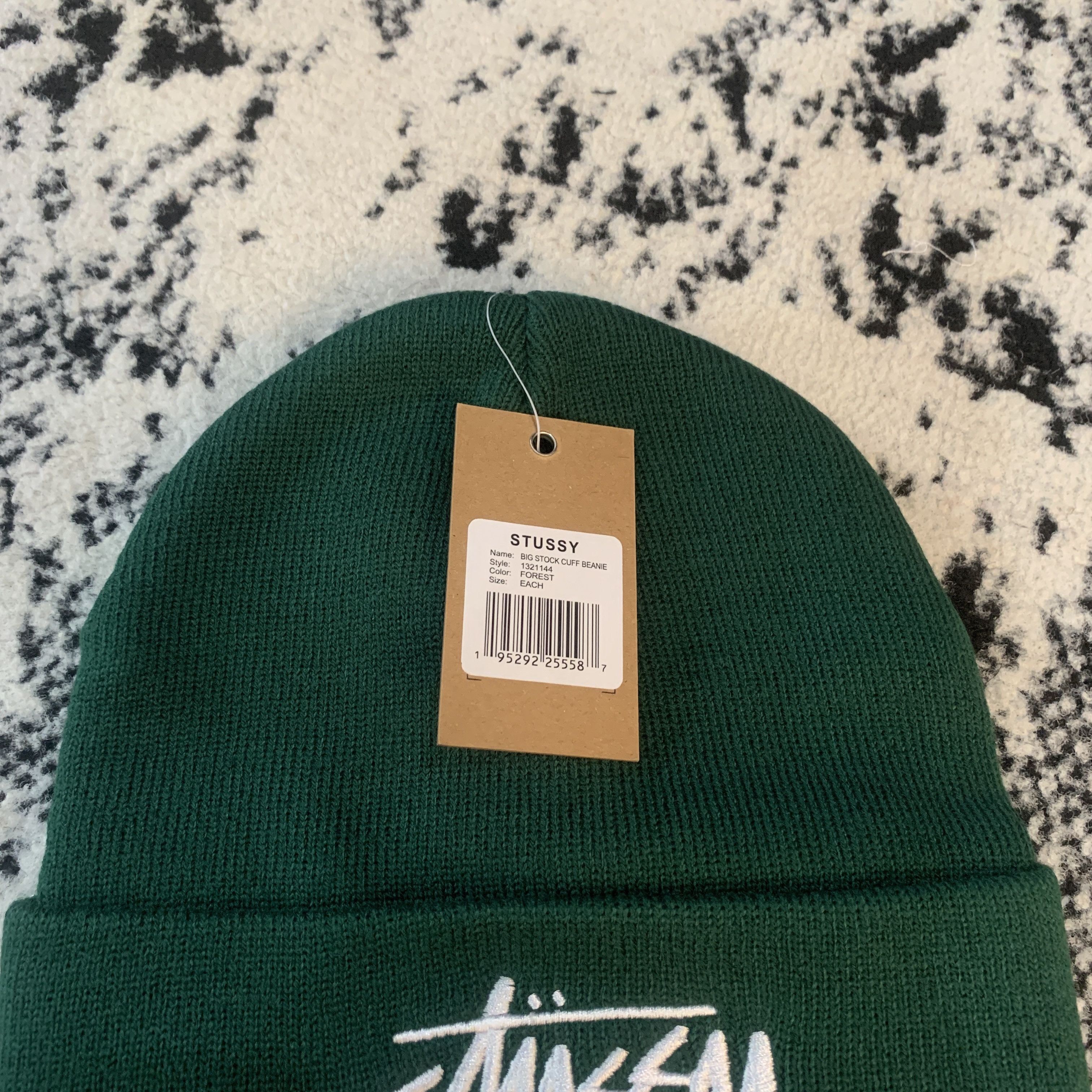 Stussy STUSSY BIG STOCK CUFF BEANIE - FOREST Size ONE SIZE - 2 Thumbnail