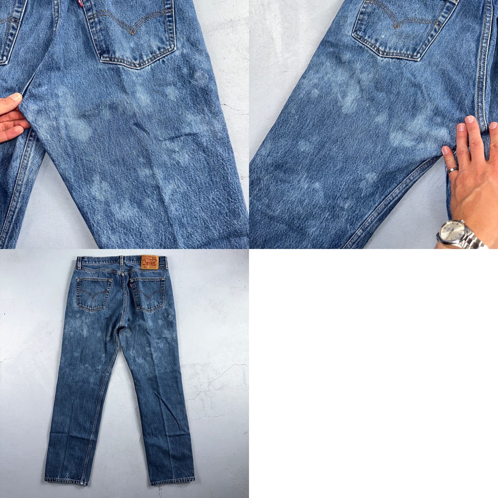 Levi's VINTAGE Levi's 501 Jeans | 35x34 | Light Blue Cotton Denim | USA 90s Straight Leg Mens Jeans Size US 35 - 10 Thumbnail