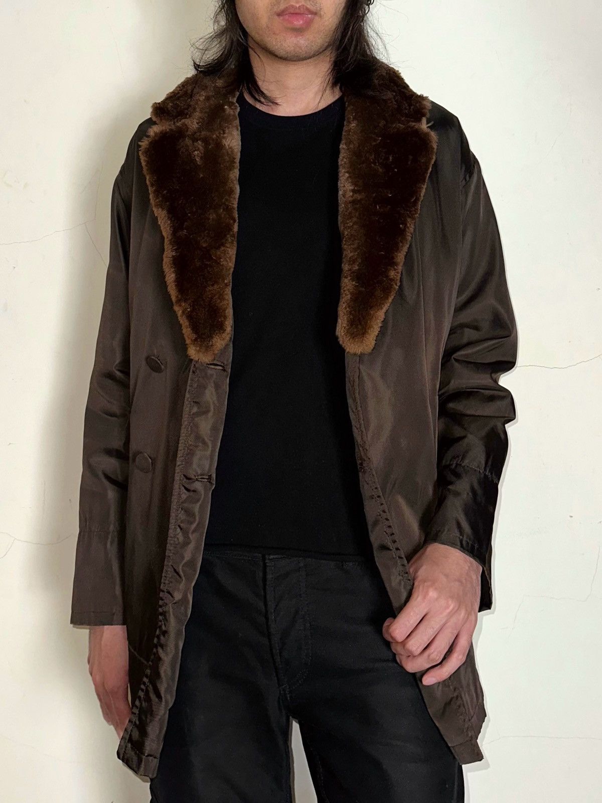 Prada 90s Beaver Fur Collar Nylon Jacket Size US M / EU 48-50 / 2 - 1 Thumbnail