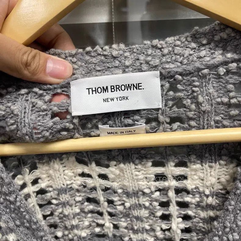 Thom Browne Thom Browne Coarse Knit Striped Open Cardigan Size US XXS / EU 40 - 3 Thumbnail