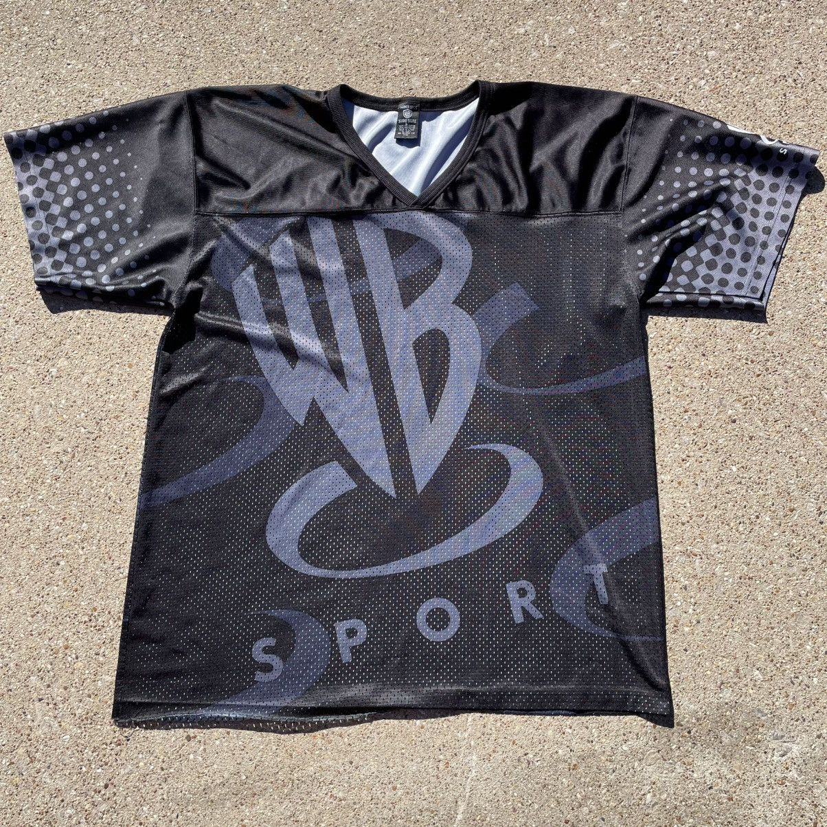 Warner Bros Vintage 90s Warner Brothers Sport Football Jersey Black Mesh Size US L / EU 52-54 / 3 - 1 Thumbnail