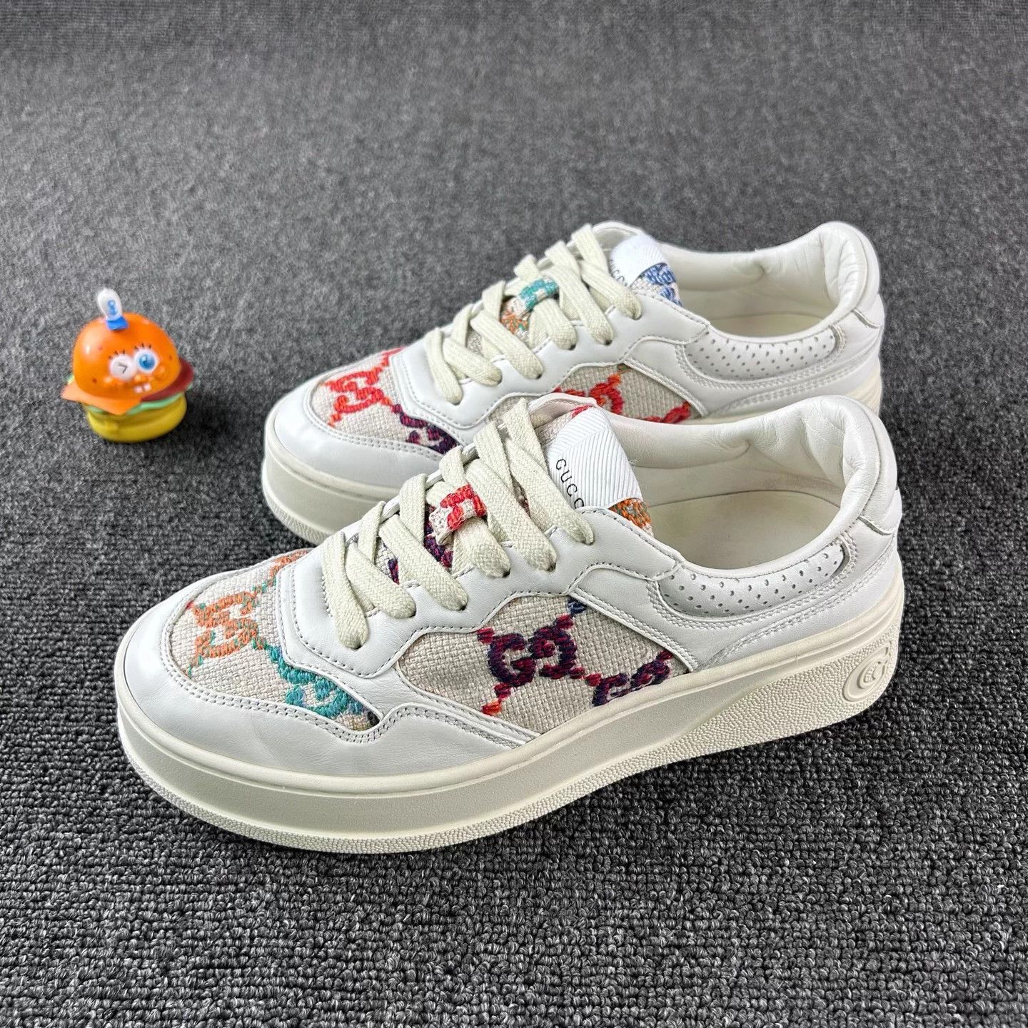Gucci Gucci Embroidered Platform Biscuit Sneakers EUR 37.5 Size US 6.5 / IT 36.5 - 1 Thumbnail