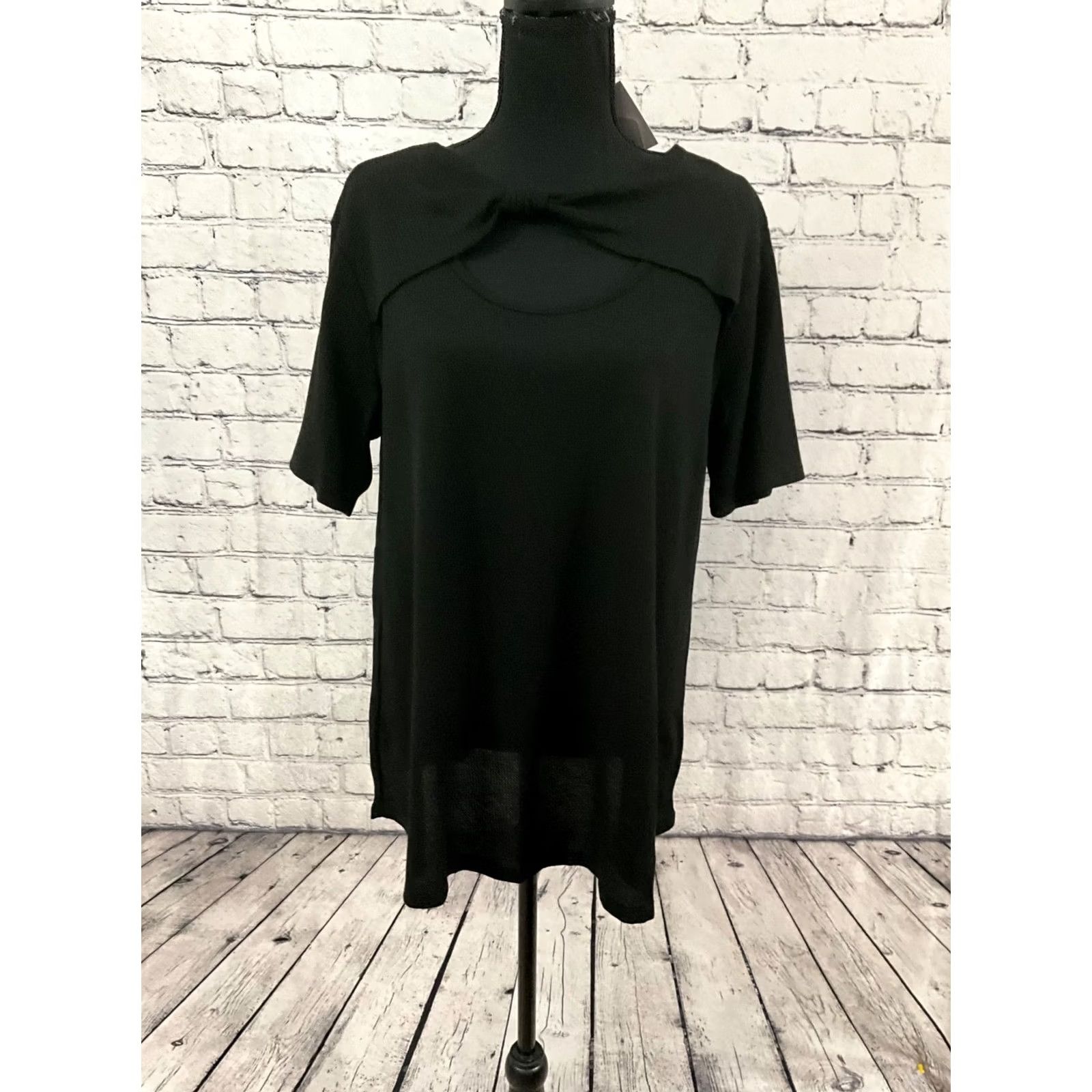 Vintage HEIMISH USA WOMENS T-Shirt L black Round Neck Short Sleeve Pullover Casual Knit Spandex USA Theme Modern Basic Size L / US 10 / IT 46 - 3 Thumbnail