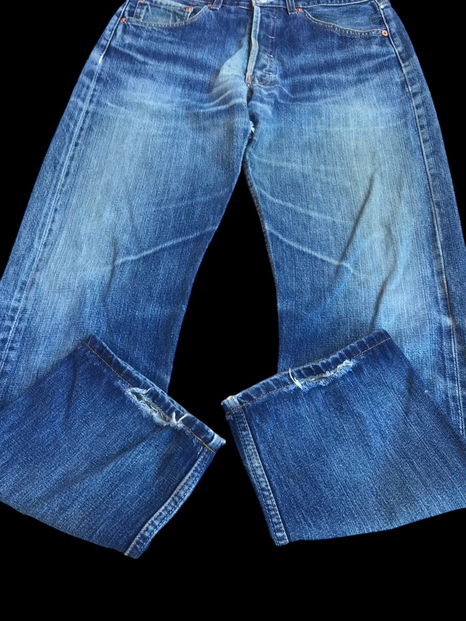 Levi's Vintage Levis 501 distressed ripped bluewash japan W30x28.5 Size US 30 / EU 46 - 6 Thumbnail