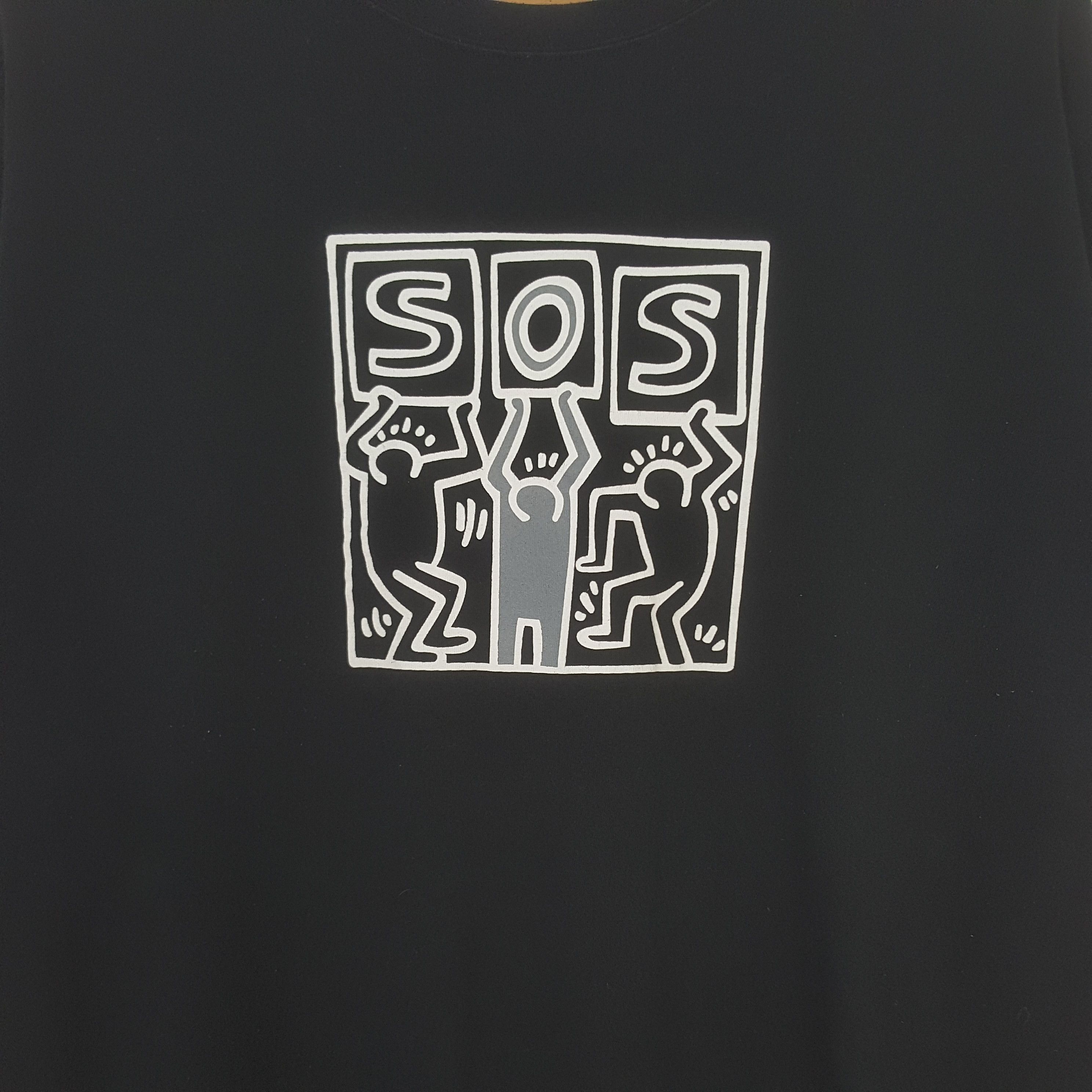 Keith Haring Vintage Sos Keith Haring Artist Tshirt C312N1 Size US XL / EU 56 / 4 - 2 Thumbnail