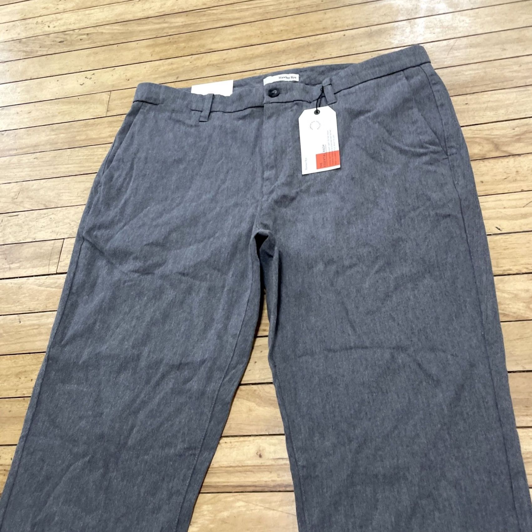 Vintage Hawker Rye Pants Men 36x34 Straight Gray Flat Front Knit Chinos NEW Size US 36 / EU 52 - 3 Thumbnail