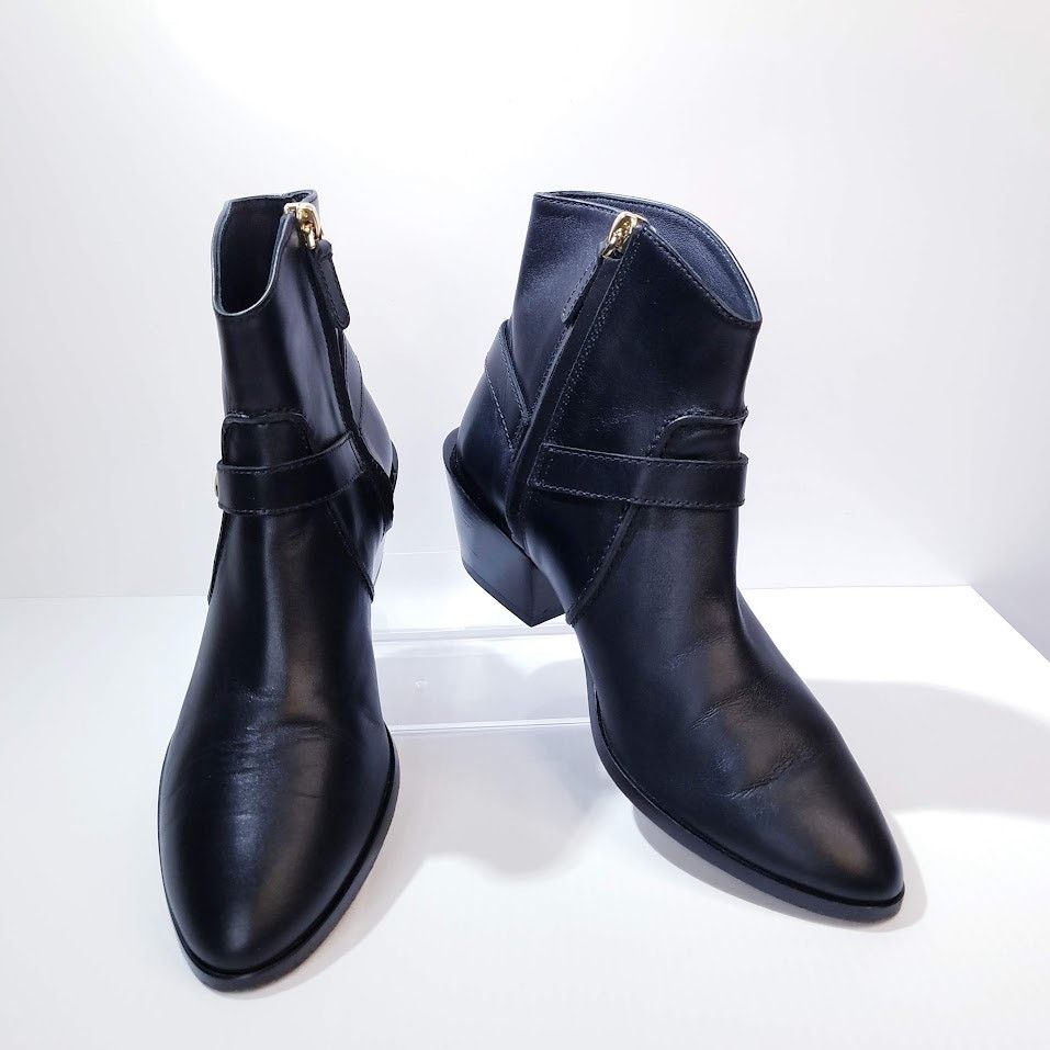 Tod's Tod's Tex leather harness heeled ankle boots size 37 black Size US 7 / IT 37 - 8 Thumbnail
