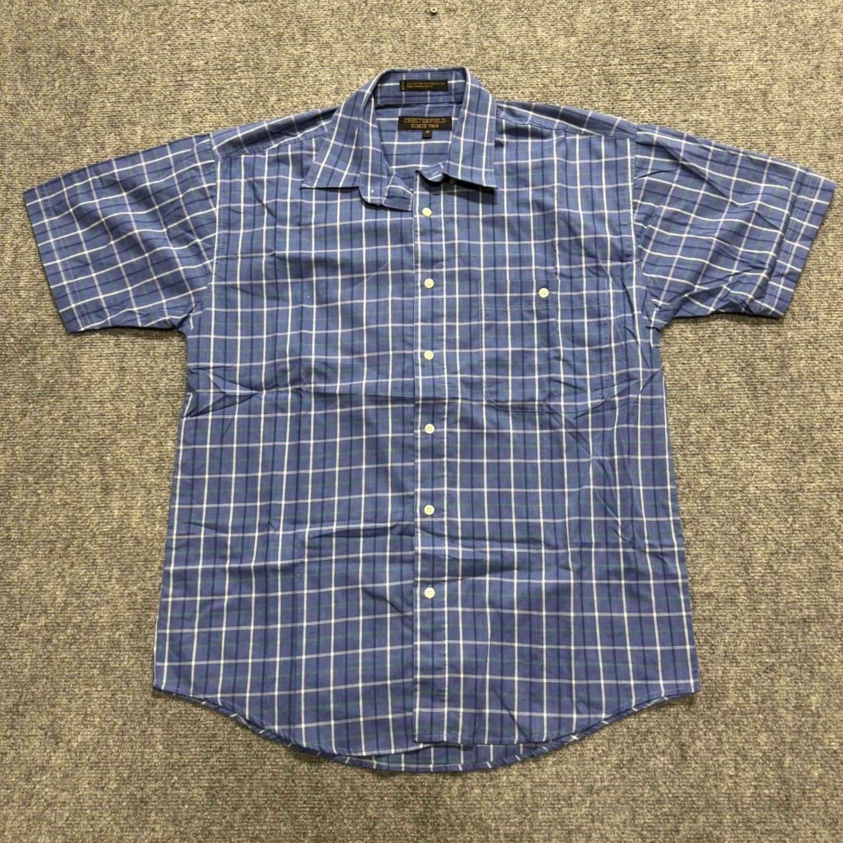 Vintage VINTAGE Chester Fields Plaid Button Up Shirt Mens M Short-sleeve Blue White 90s Mens Shirt Size US M / EU 48-50 / 2 - 3 Thumbnail