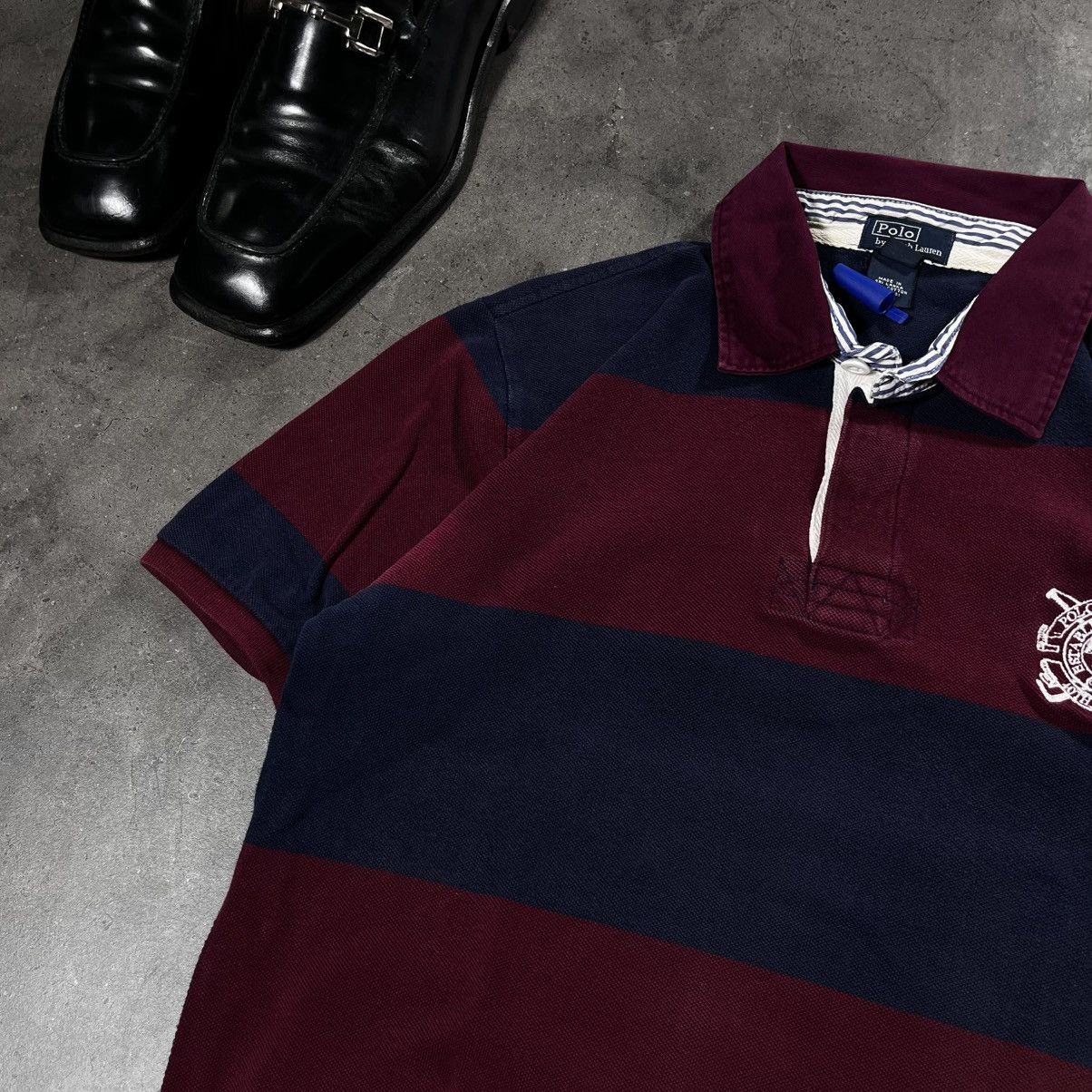 Polo Ralph Lauren Polo Ralph Lauren 00s Vintage Striped Rugby Polo Tshirt Tee Size US S / EU 44-46 / 1 - 3 Thumbnail