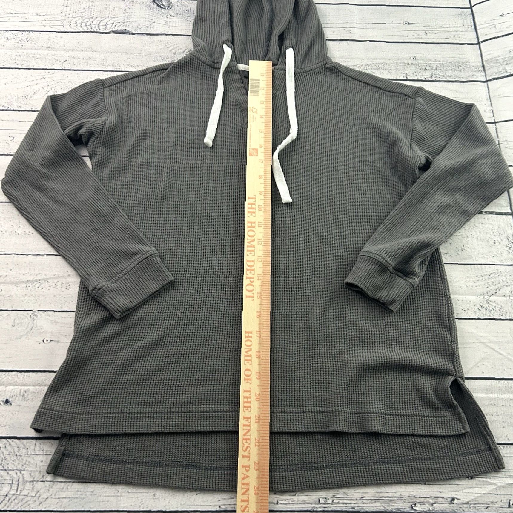 Vintage Free Fly Hooded Thermal Long Sleeve Top Women's S Gray Size S / US 4 / IT 40 - 3 Thumbnail