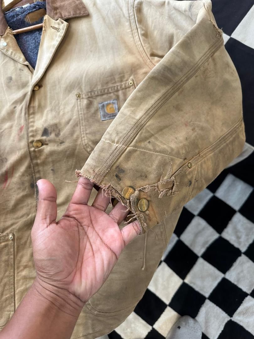 Carhartt × Vintage VINTAGE CARHARTT CHORE JACKET DISTRESS Size US XL / EU 56 / 4 - 4 Thumbnail