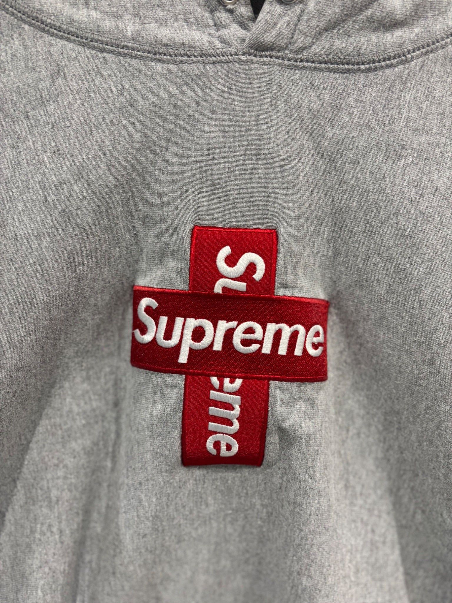 Supreme Supreme Cross Box Logo Hooded Sweatshirt Heather Grey Size US L / EU 52-54 / 3 - 2 Thumbnail