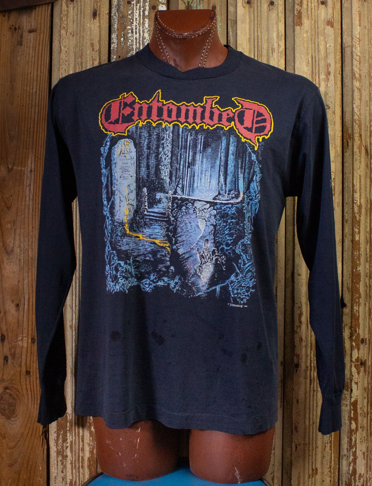 image of Band Tees x Vintage Entombed Left Hand Path Concert T Shirt 1990 in Black, Men's (Size XL)