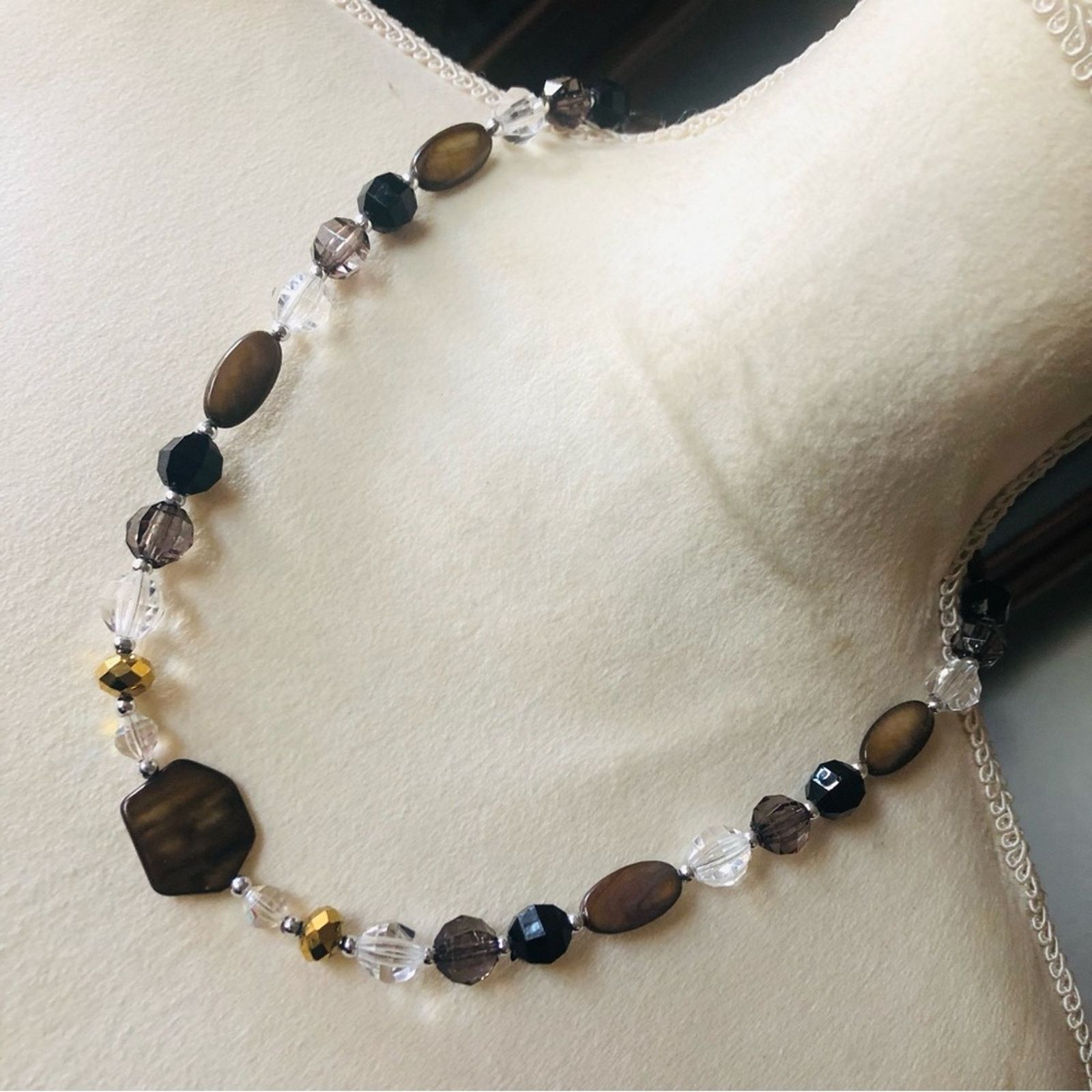 Handmade Handcrafted repurpose tiger eye beaded necklace Size ONE SIZE - 1 Thumbnail