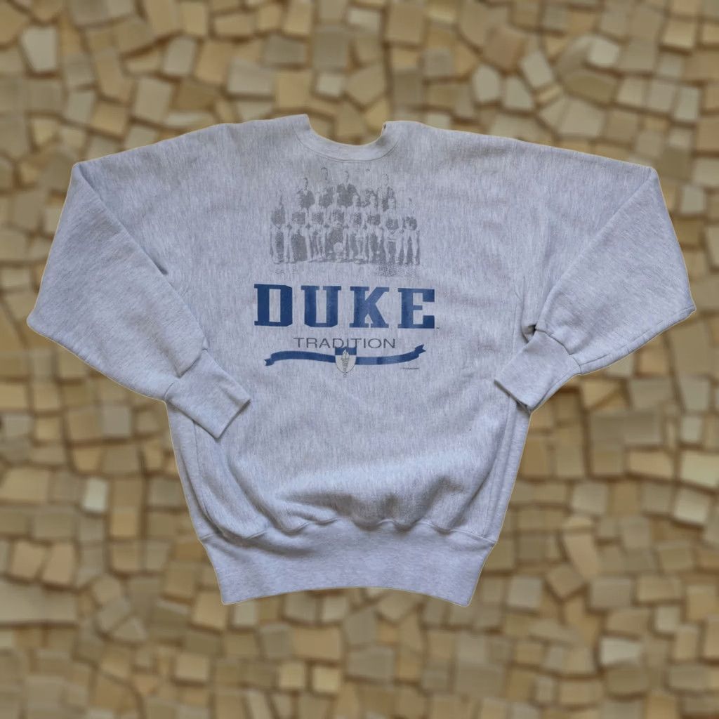 NCAA VINTAGE NCAA DUKE VTG 90s USA MADE BASKETBALL GRAY REVERSE WEAVE CREW SWEATSHIRT XL MEN Size US XL / EU 56 / 4 - 1 Thumbnail
