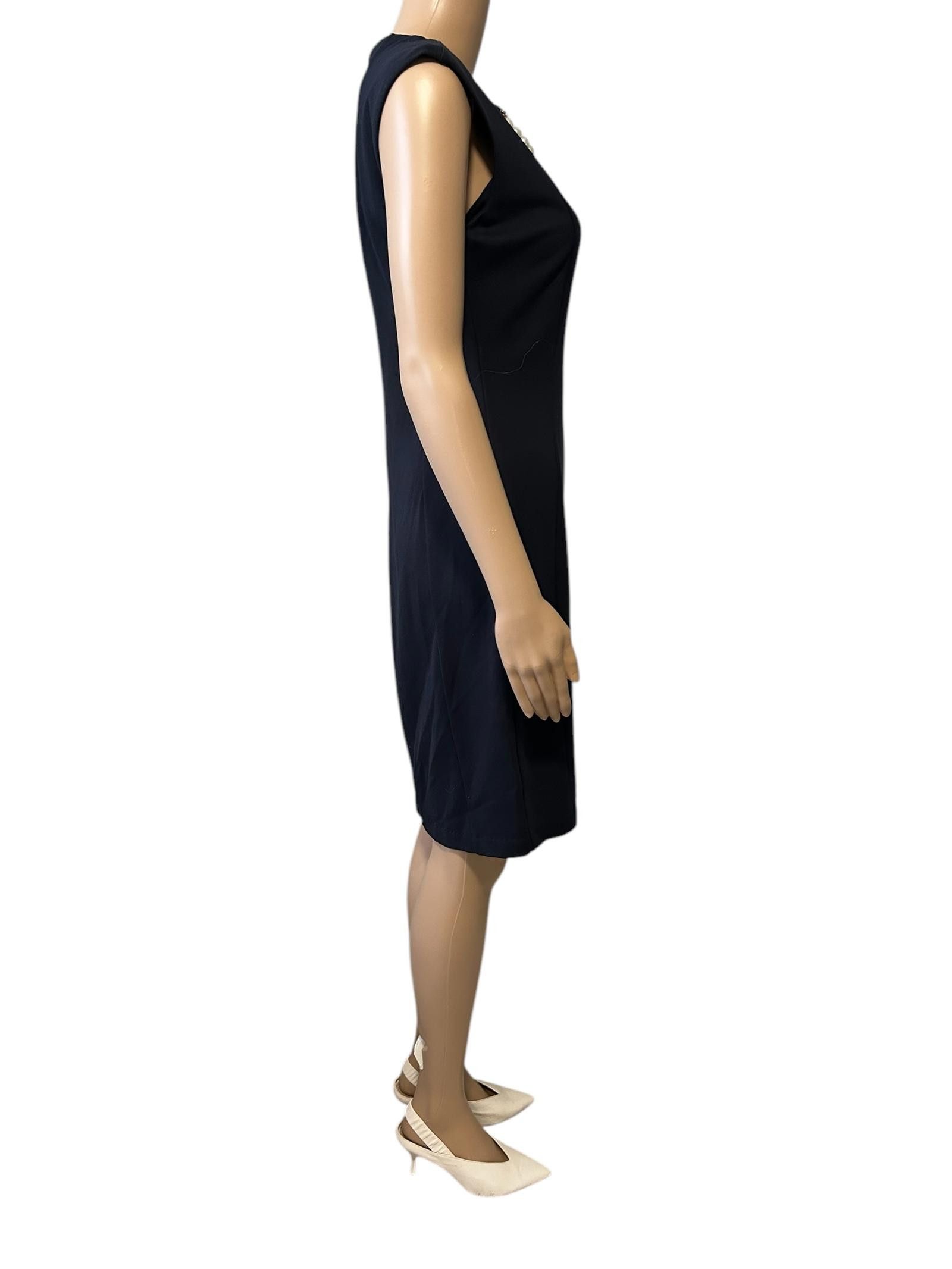 Calvin Klein Elegant Black Dress with Pearl Accents Size M / US 6-8 / IT 42-44 - 3 Thumbnail