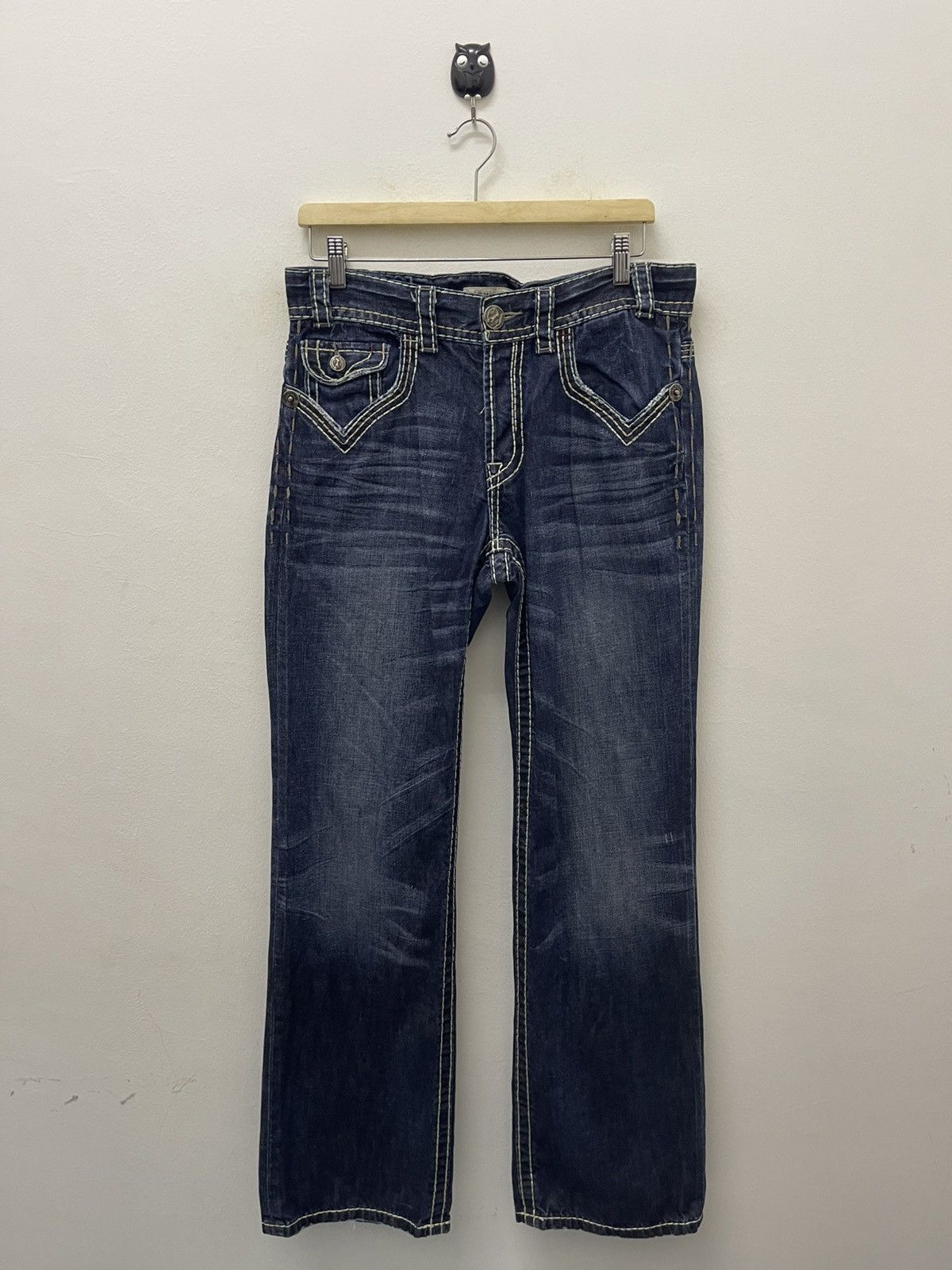 Mek Denim Rare Vintage MEK DENIM Affliction y2k Style Bootcut Flare Size US 31 - 8 Thumbnail
