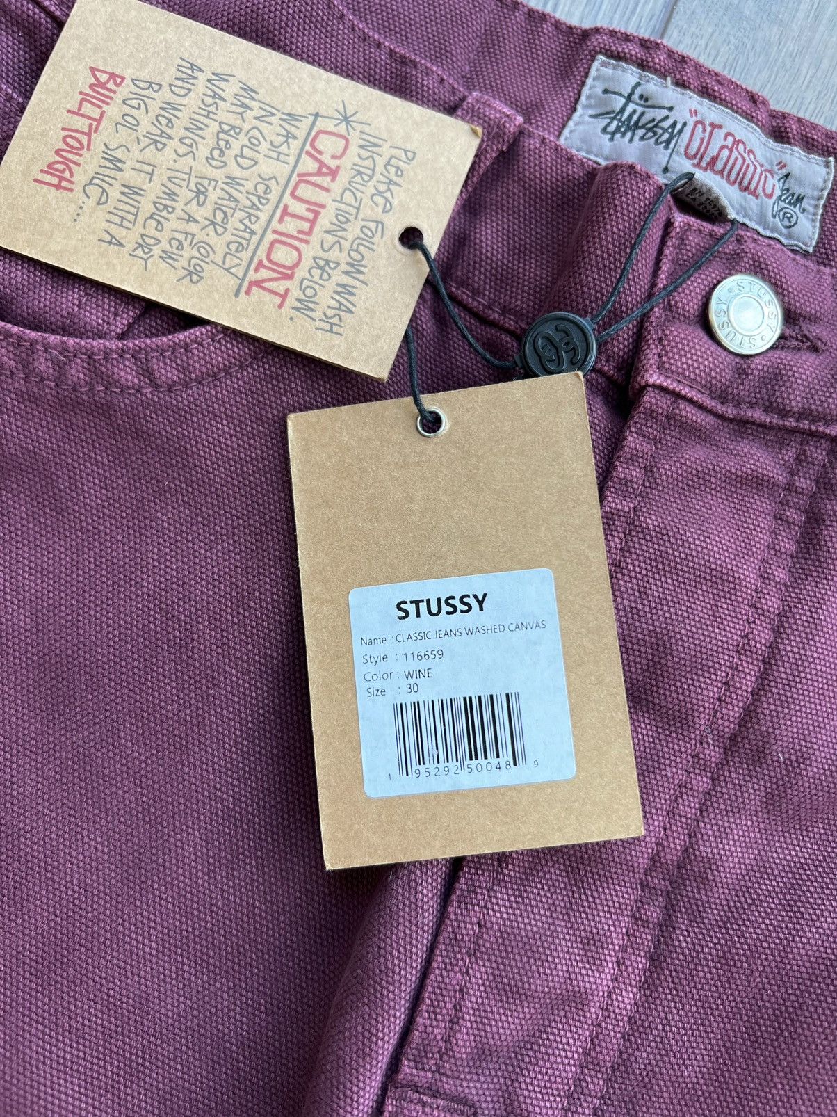 Stussy Stussy Classic Jean Washed Canvas Wine 30 Size US 30 / EU 46 - 5 Thumbnail