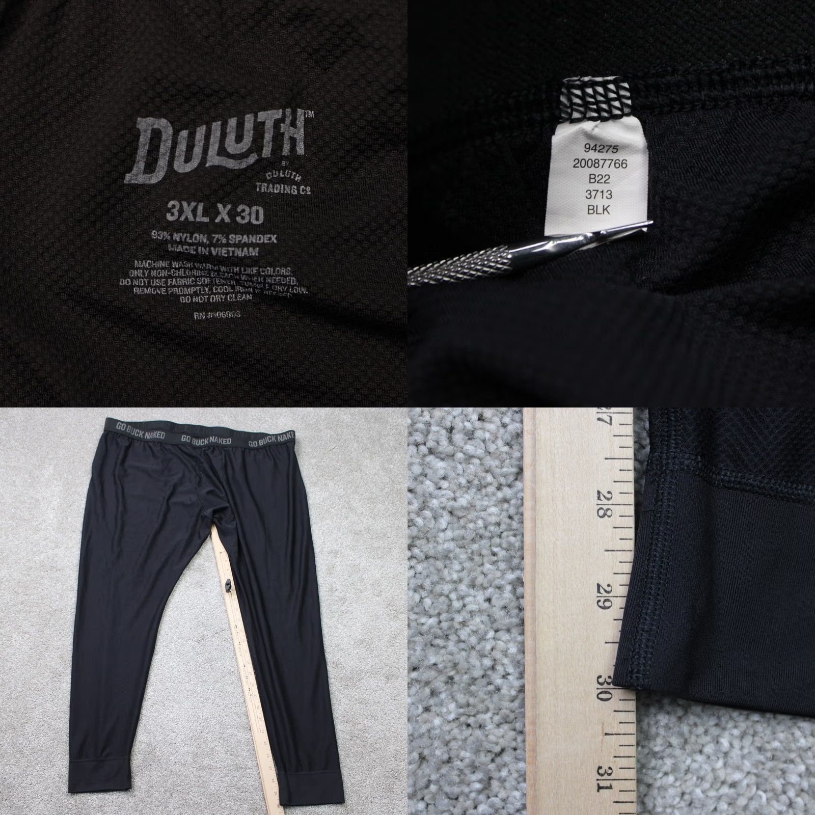 Vintage Duluth Buck Naked Shirt Mens 3XL Black Base Layer L/S Crew Neck Jersey Pullover Shirt & Pants Set Outdoor Hiking Size US XXL / EU 58 / 5 - 9 Thumbnail