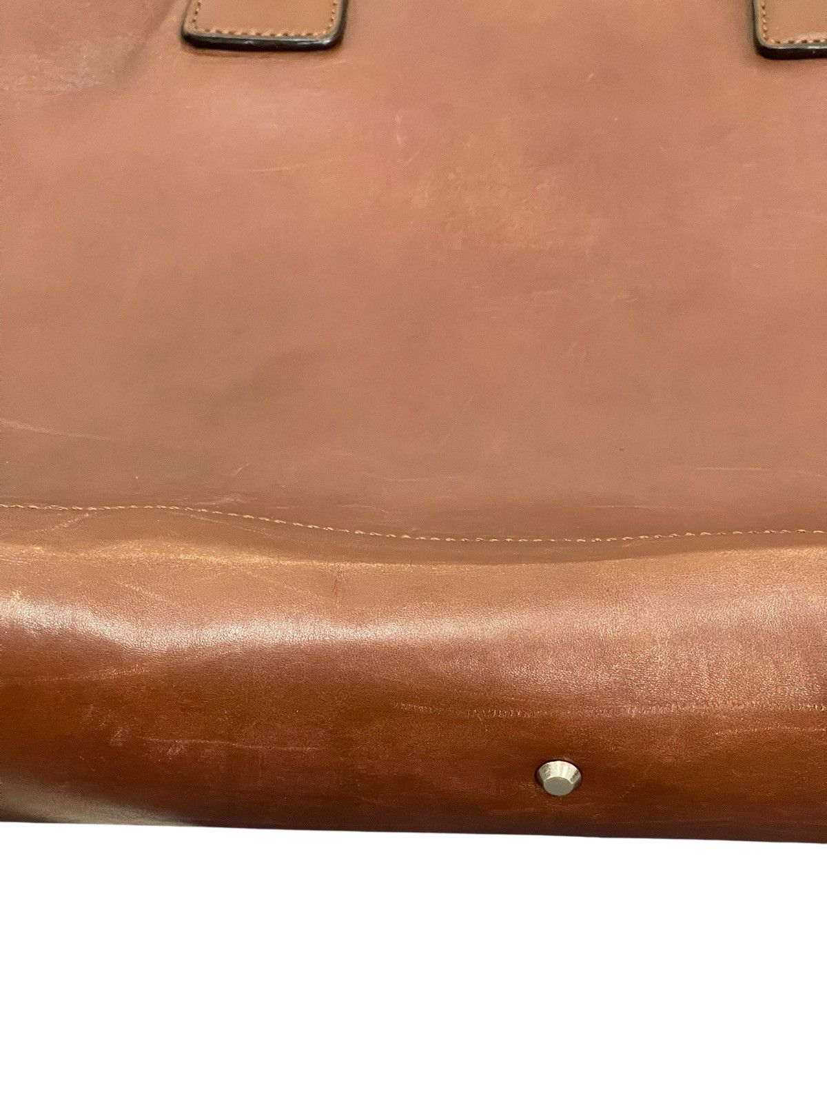 Japanese Brand Full Leather Patina The Suit Company Brief Bag 2🟩0 Size ONE SIZE - 13 Thumbnail