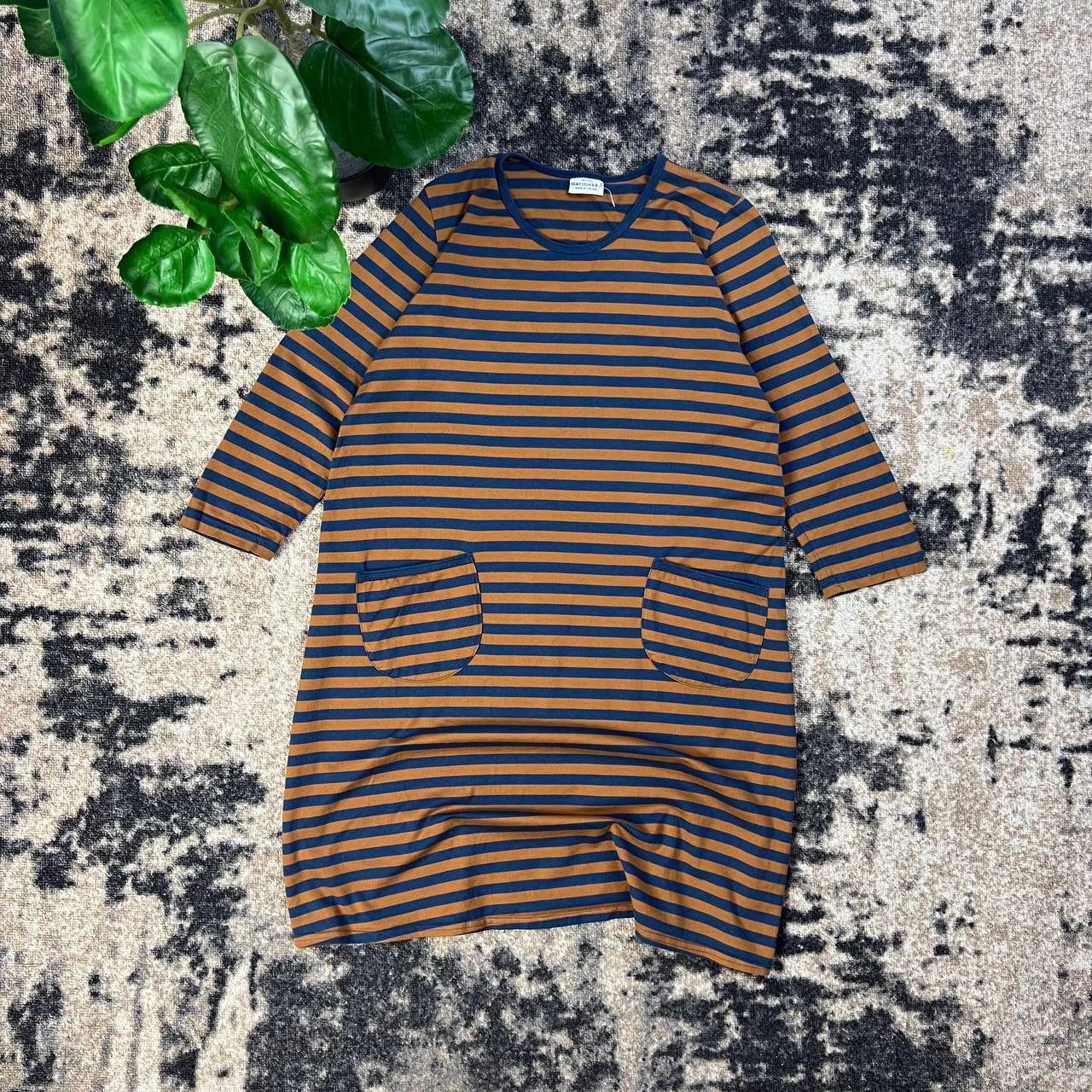 Marimekko Marimekko Luxury Striped Midi Dress Streetwear Style Size S / US 4 / IT 40 - 1 Thumbnail