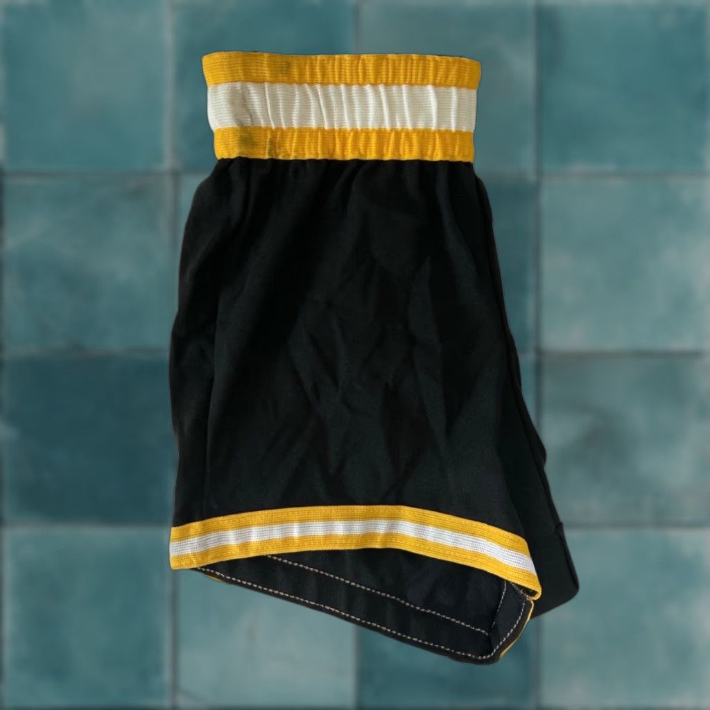 VINTAGE Don Alleson Basketball Shorts Mens M Black Nylon 80s NWOT USA Made