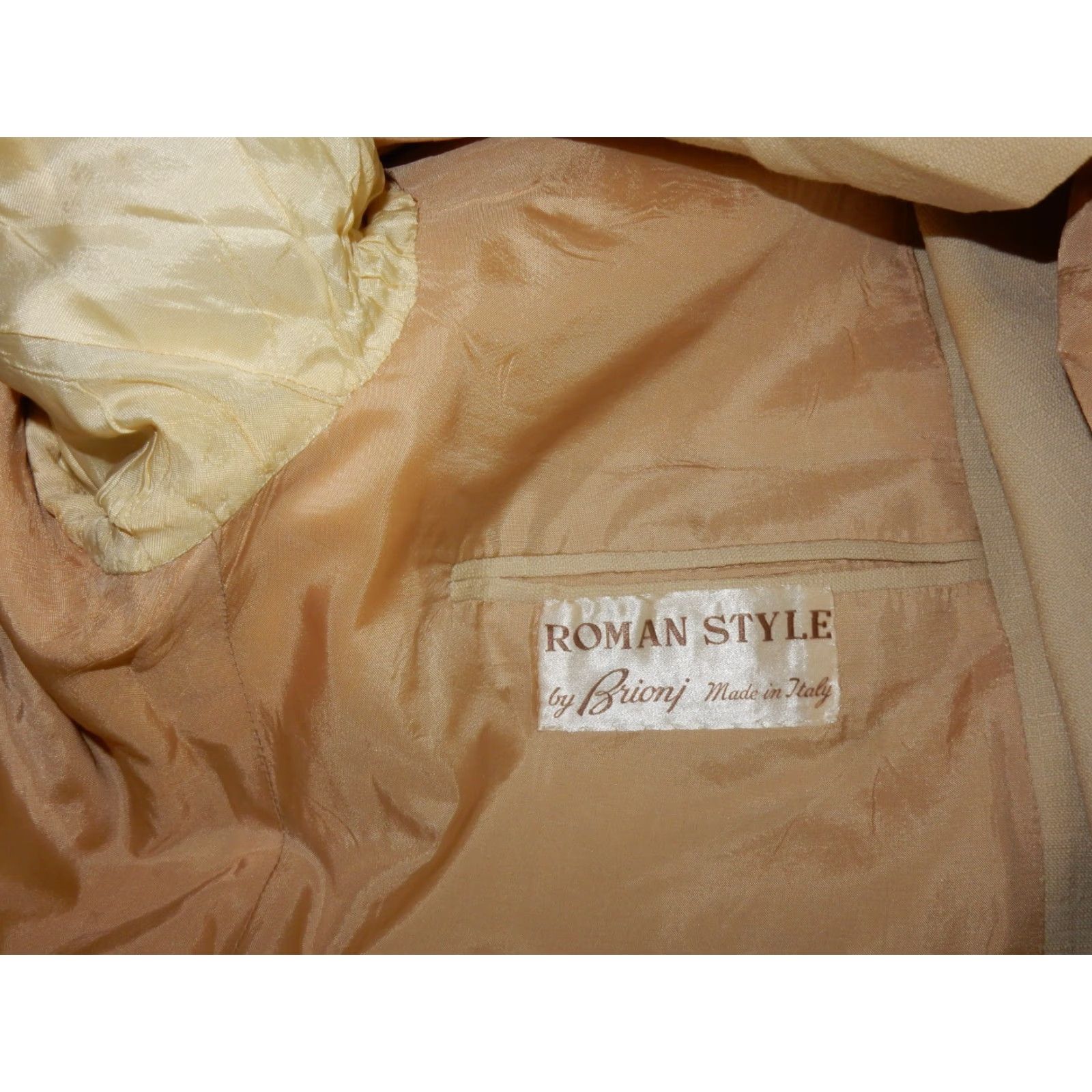 Brioni VINTAGE Brioni Blazer Jacket Men Regular Size 54 Light Beige Wool Size 54R - 7 Thumbnail