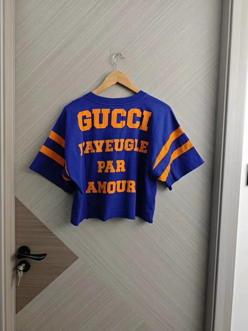 Gucci gucci blue cropped short sleeve top Size US XS / EU 42 / 0 - 3 Thumbnail