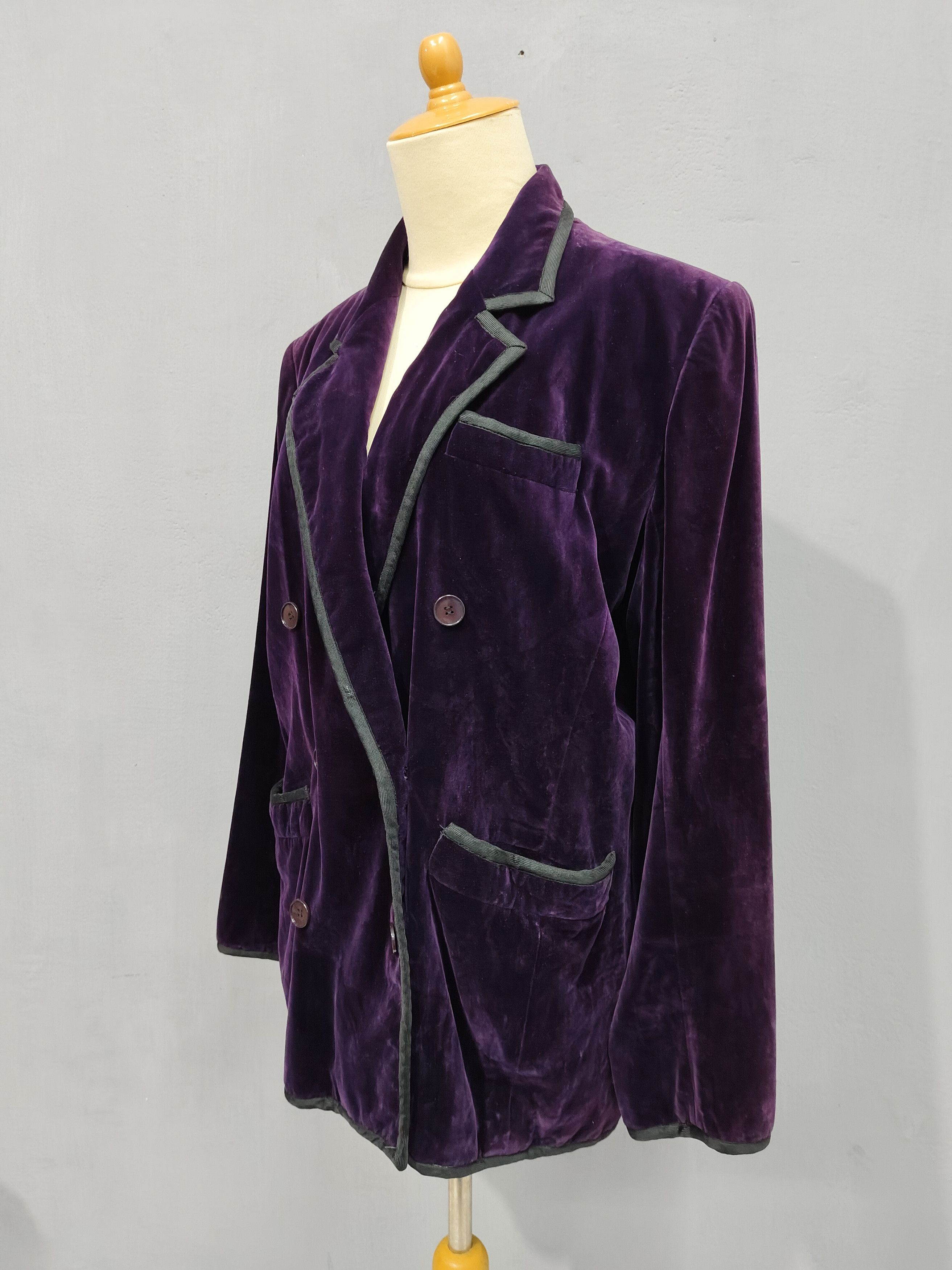 Saint Laurent Paris ARCHIVE📕 70s Saint Laurent Velvet Glam Rock Blazer Jacket Size L / US 10 / IT 46 - 9 Thumbnail