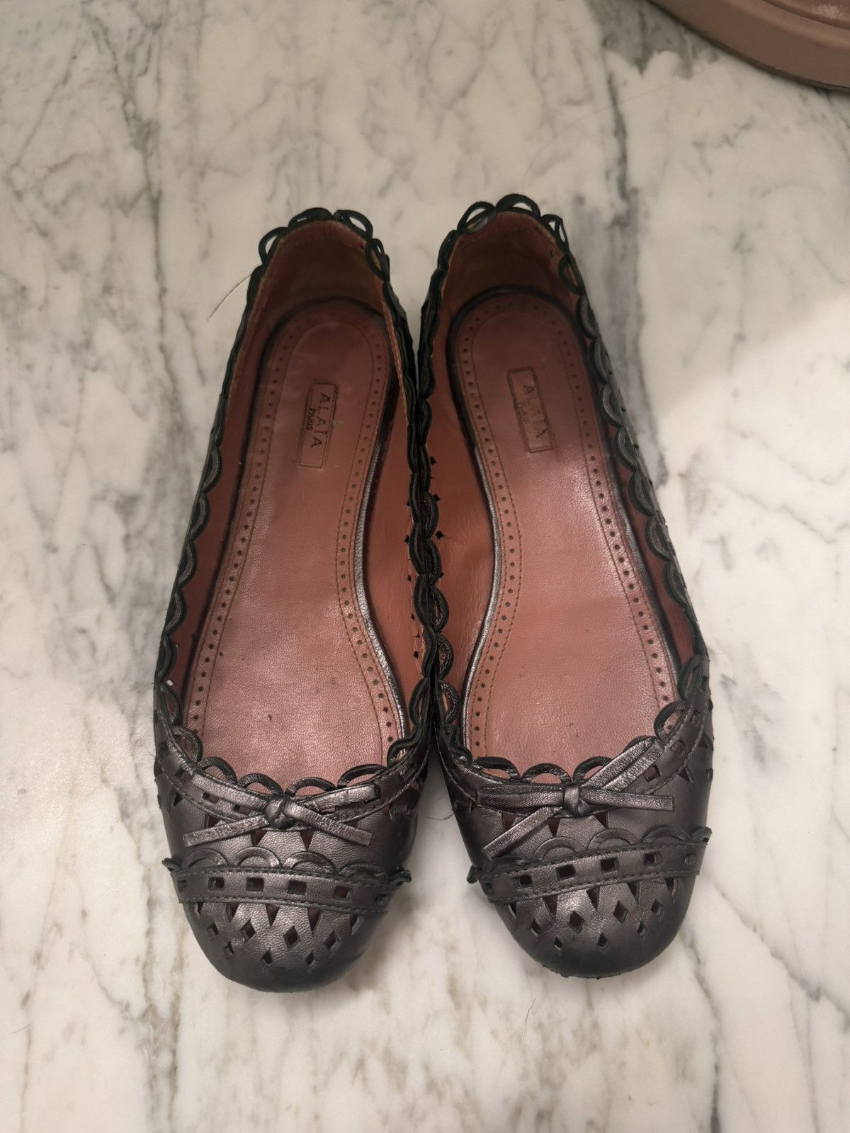 Alaia Alaia metallic gray / silver flats Size US 7 / IT 37 - 1 Thumbnail