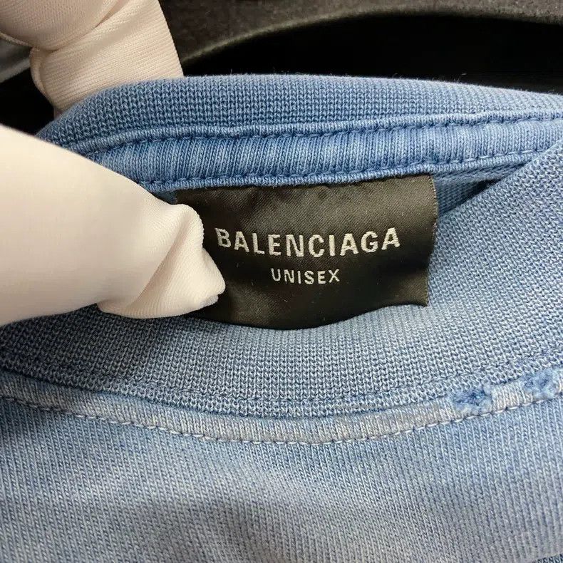 Balenciaga Balenciaga Blue Letter Short Sleeve Size US XS / EU 42 / 0 - 6 Thumbnail