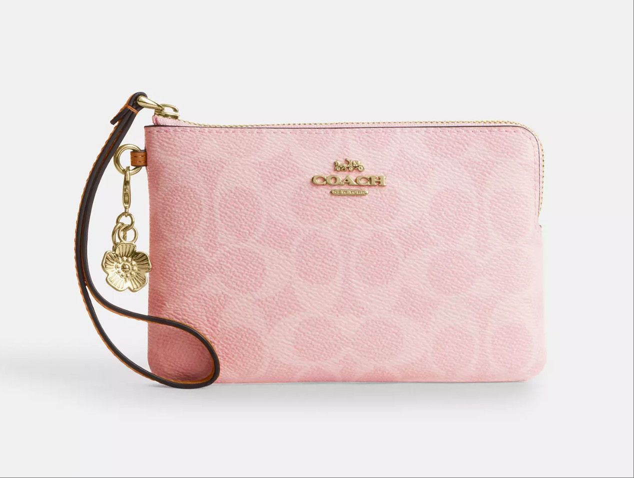 Coach Corner Zip Wristlet In Signature Canvas With Charms CEF72 Size ONE SIZE - 9 Thumbnail