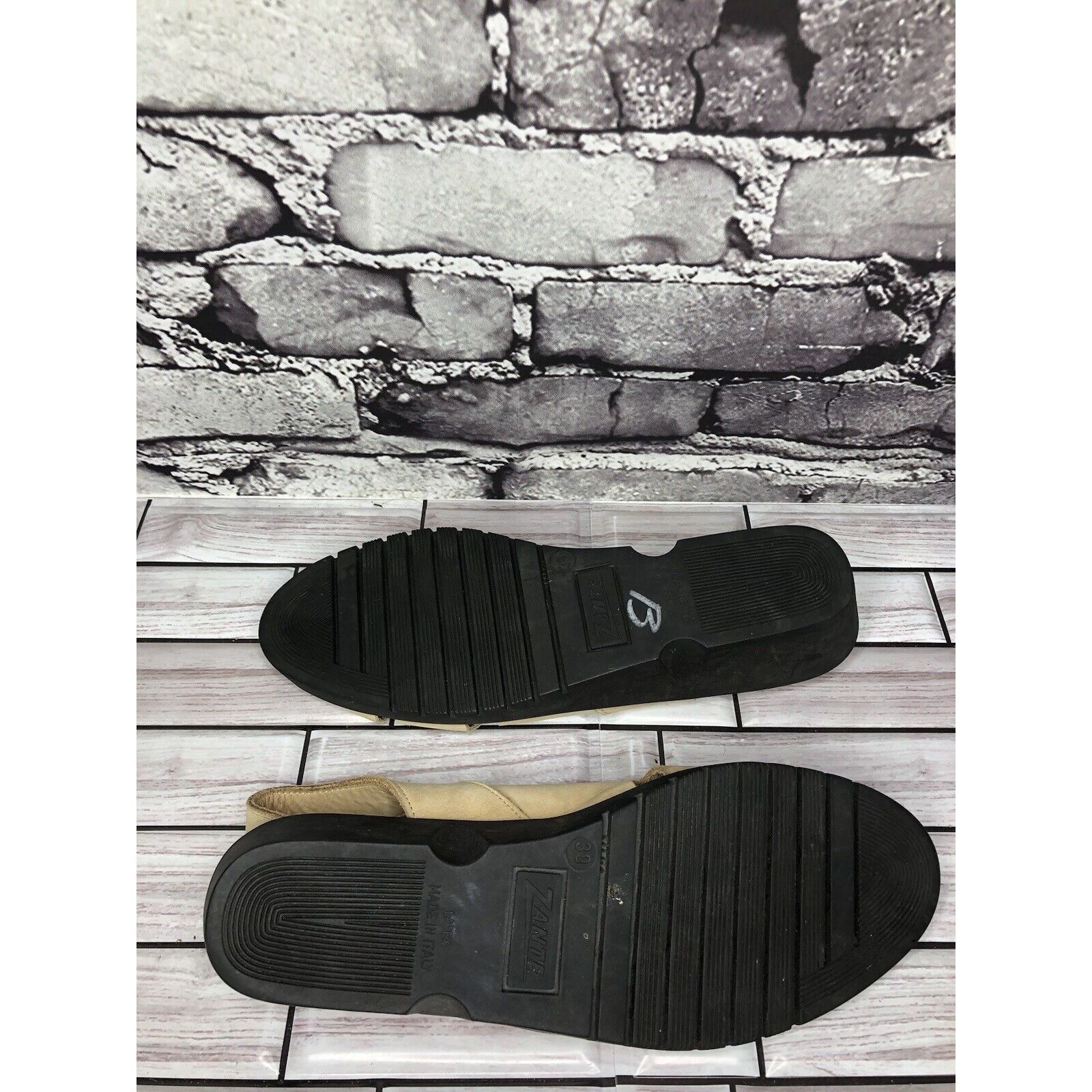Other ZANTE Beige Tan Nubuck Leather Casual Wedge Strap Sandals Wo Size US 8.5 / IT 38.5 - 7 Thumbnail
