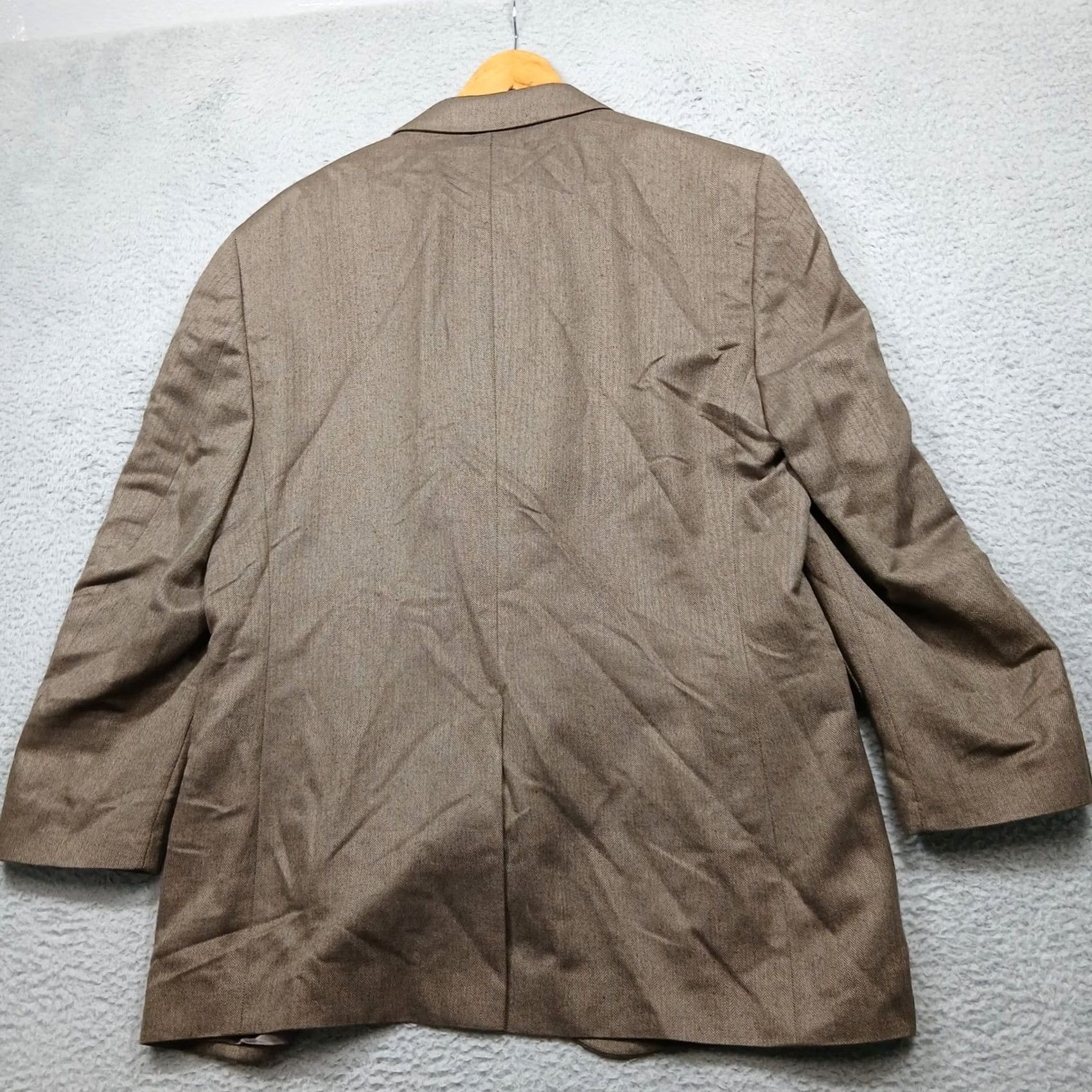 Jos. A. Bank Jos A Bank Signature Collection Blazer Men 48L Brown Silk Camelhair Herringbone Two-Button Notch Lapel Jacket Size 48R - 3 Thumbnail
