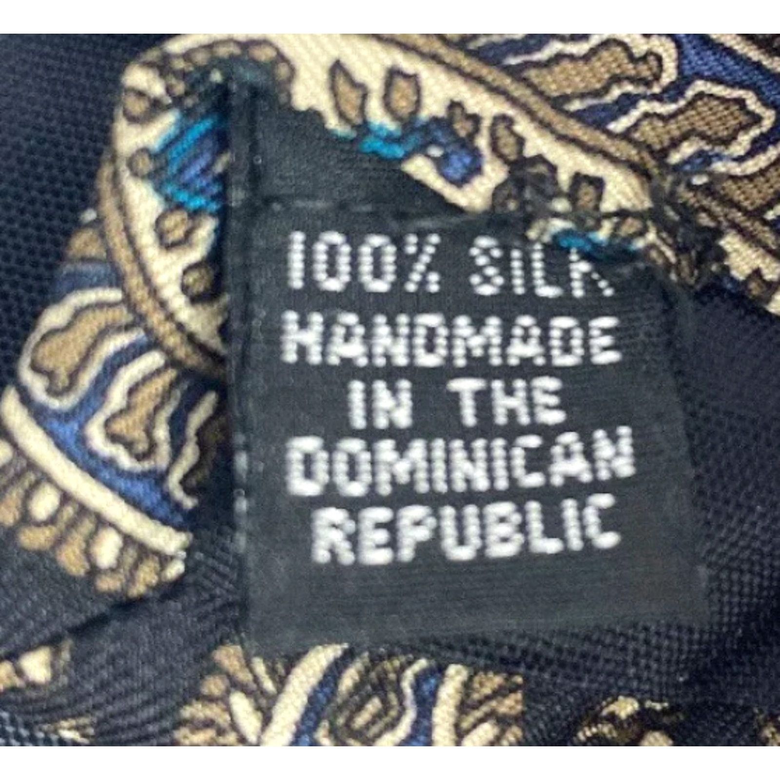 Vintage Claybrooke 100% Silk Mens Necktie Black Paisley Tie Made In Dominican Republic Size ONE SIZE - 4 Thumbnail