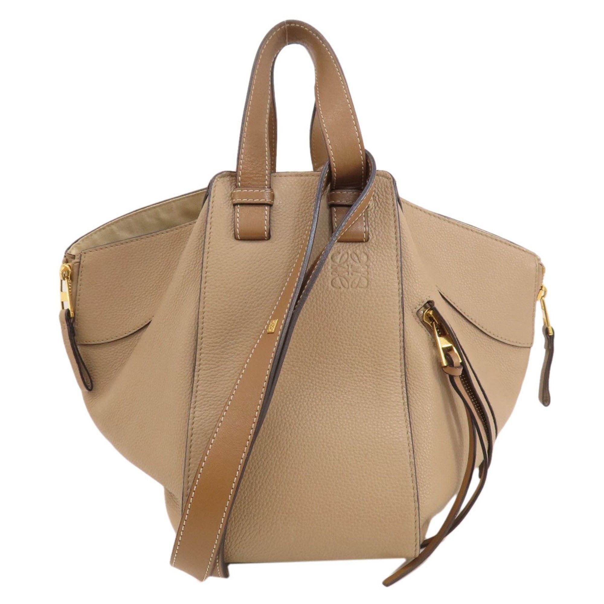 image of Loewe Hammock Handbag Calf Leather Women's in Beige