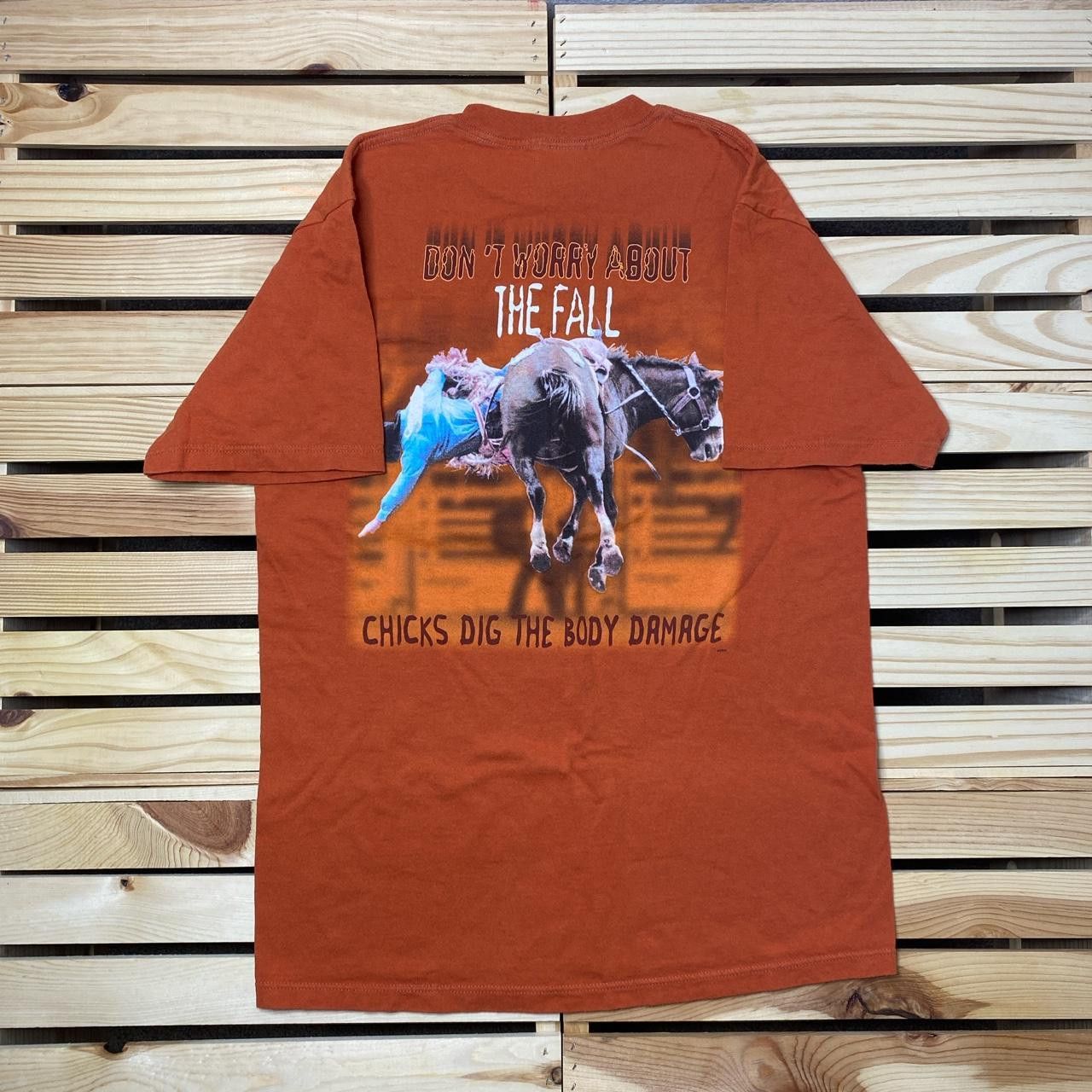 Wrangler Vintage Wrangler Cowboy Orange Rodeo Tee Size Medium Size US M / EU 48-50 / 2 - 1 Thumbnail