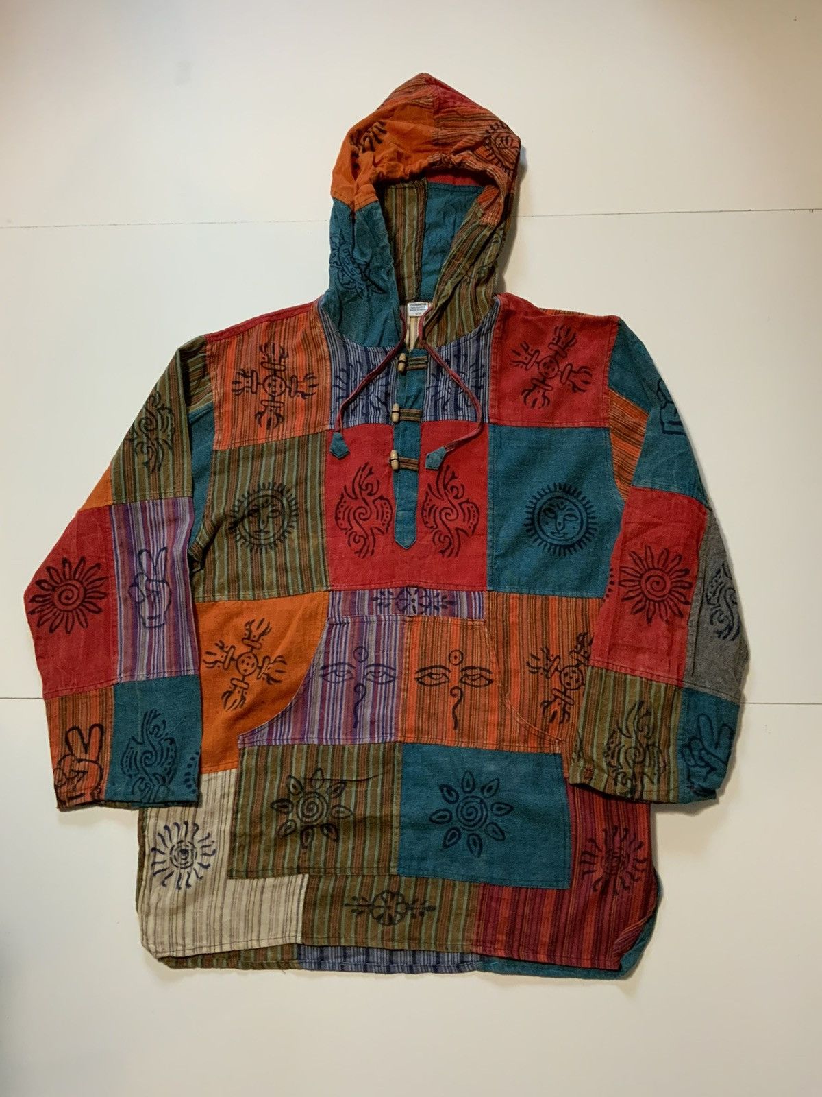 Vintage Siddhartha Souvenir Nepal Boho Patchwork Peace Hoodie Size US M / EU 48-50 / 2 - 1 Thumbnail