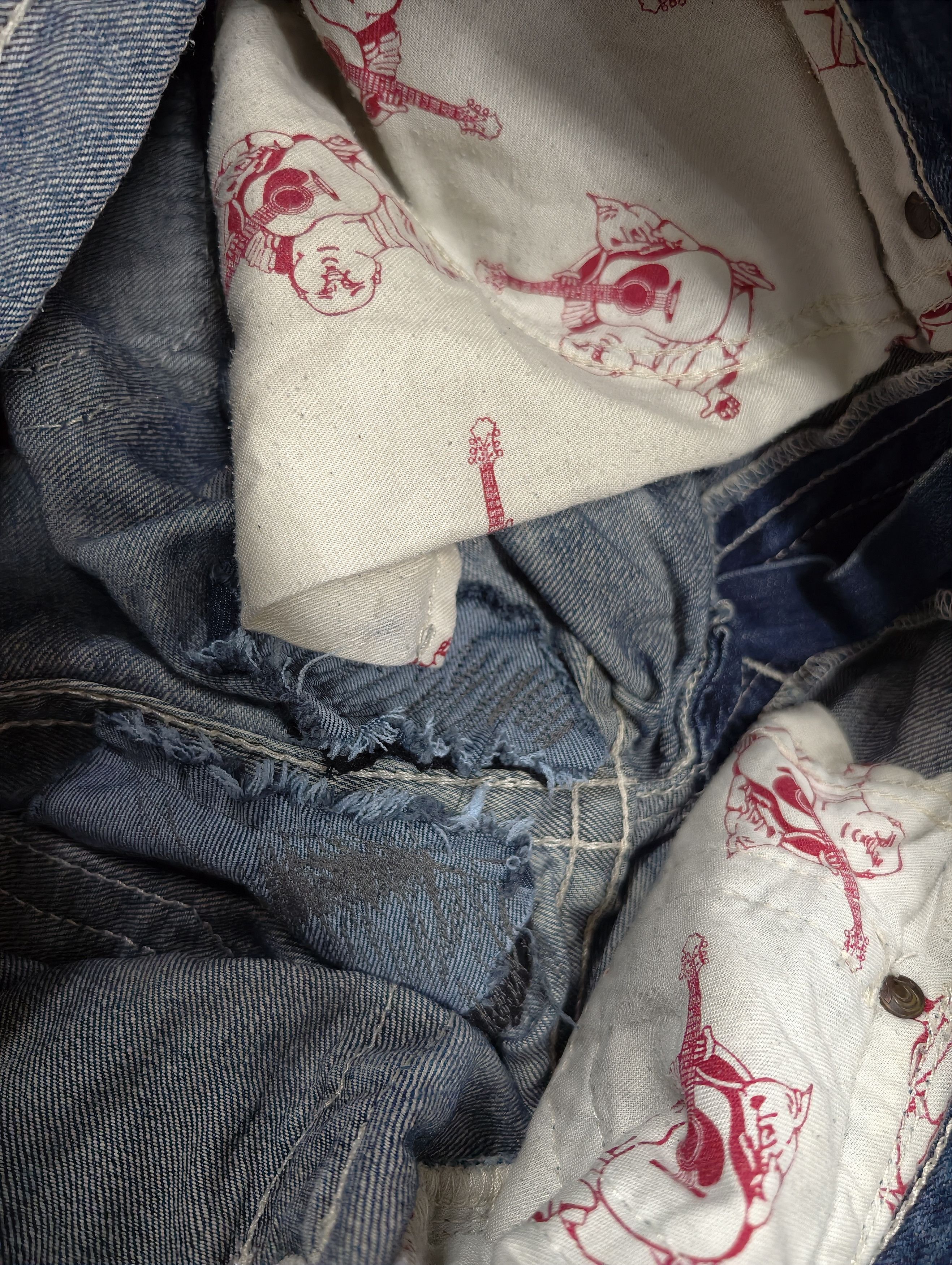 True Religion Y2K True Religion Boot Cut White Stitch Super T Flares 2000s Size US 31 - 6 Thumbnail