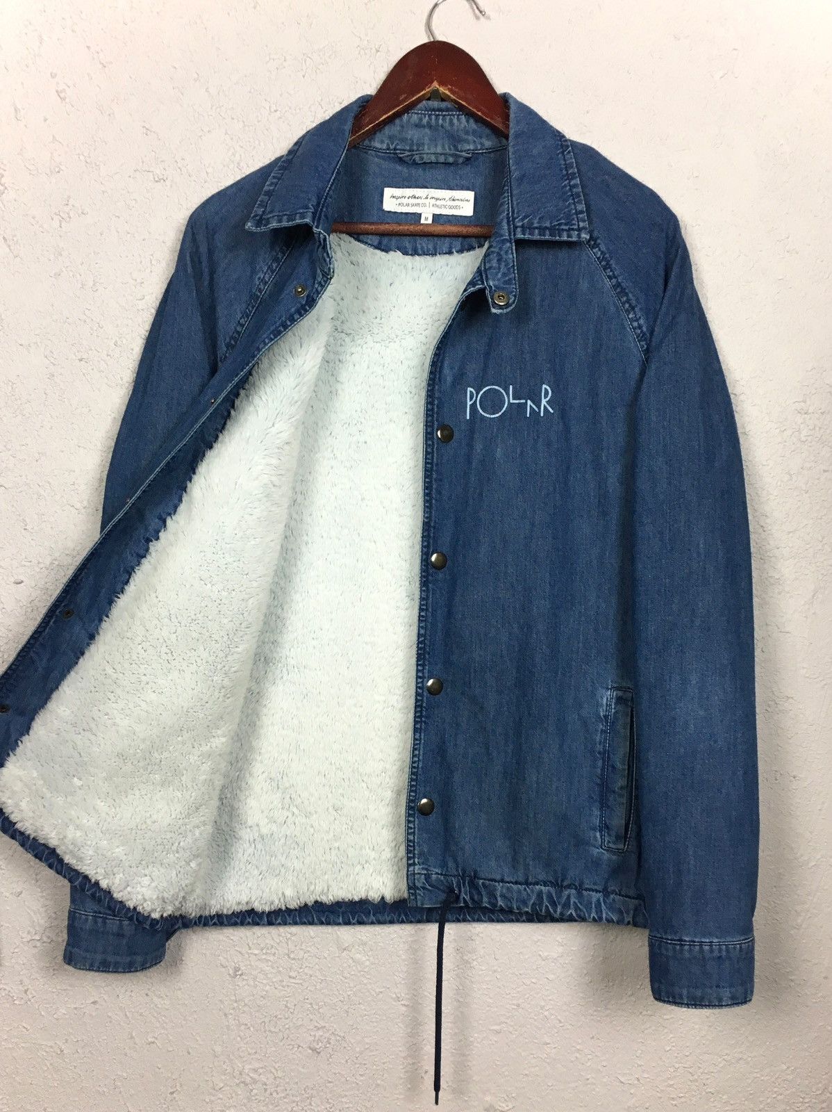 Polar Skate Co. × Vintage vintage jacket POLAR SKATE CO Stroke Logo Denim Coach Jacket Size US M / EU 48-50 / 2 - 1 Thumbnail