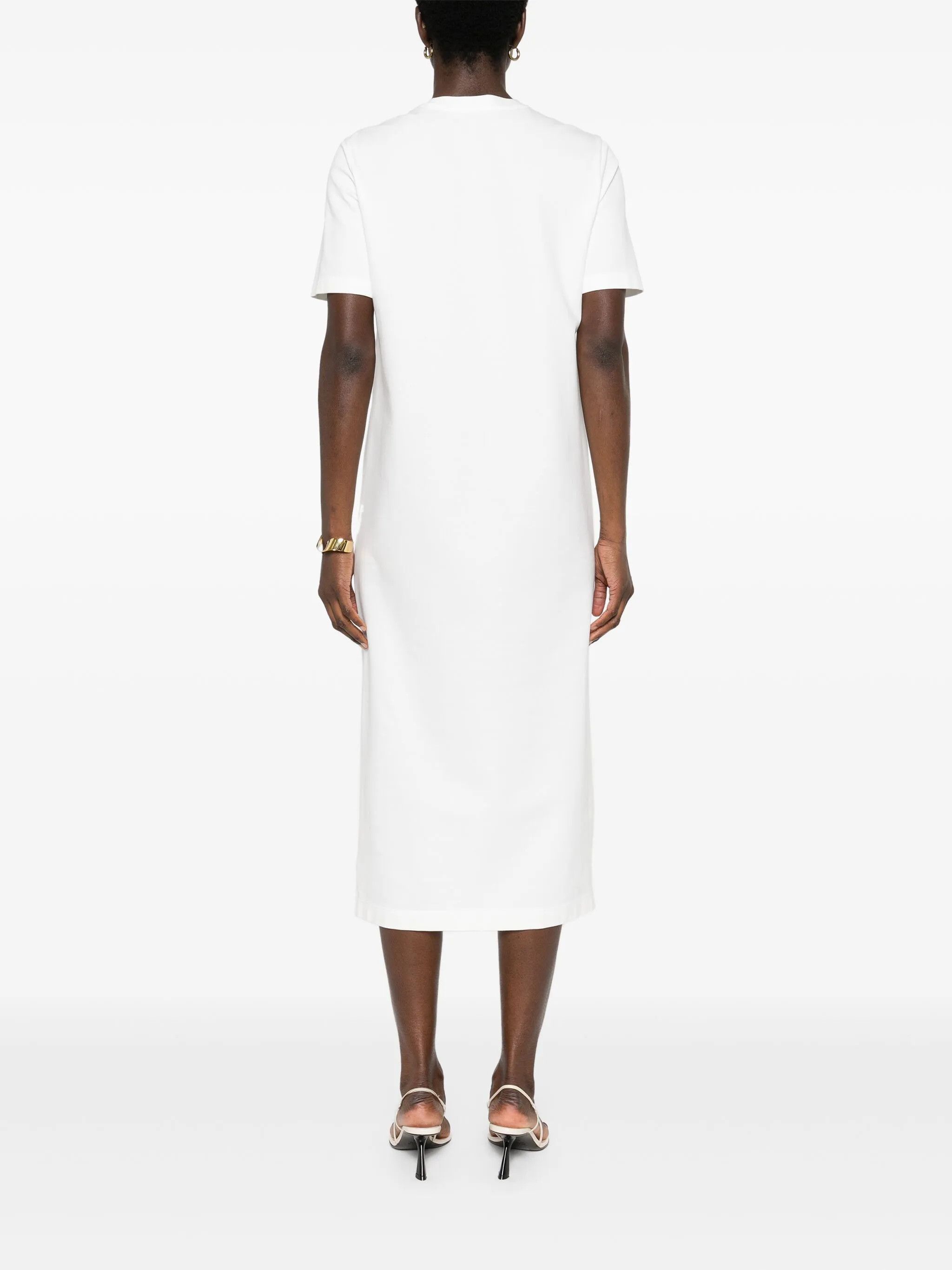 Brunello Cucinelli o1y0725 Midi Dress in White Size S / US 4 / IT 40 - 4 Thumbnail