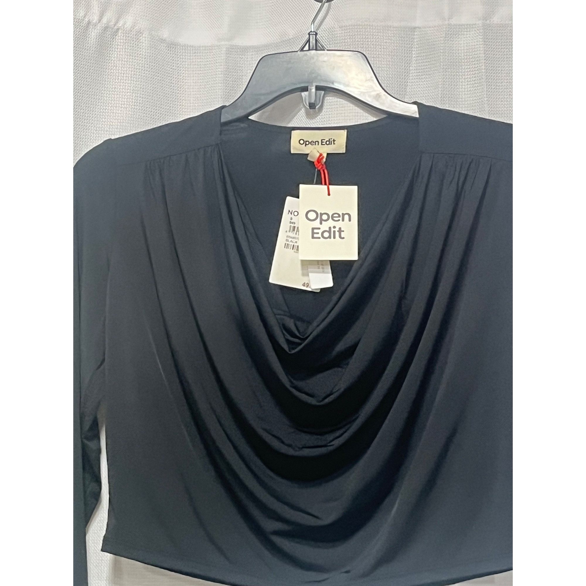 Other Open Edit Cowl Neck Long Sleeve Crop Top, Black, S Size S / US 4 / IT 40 - 6 Thumbnail