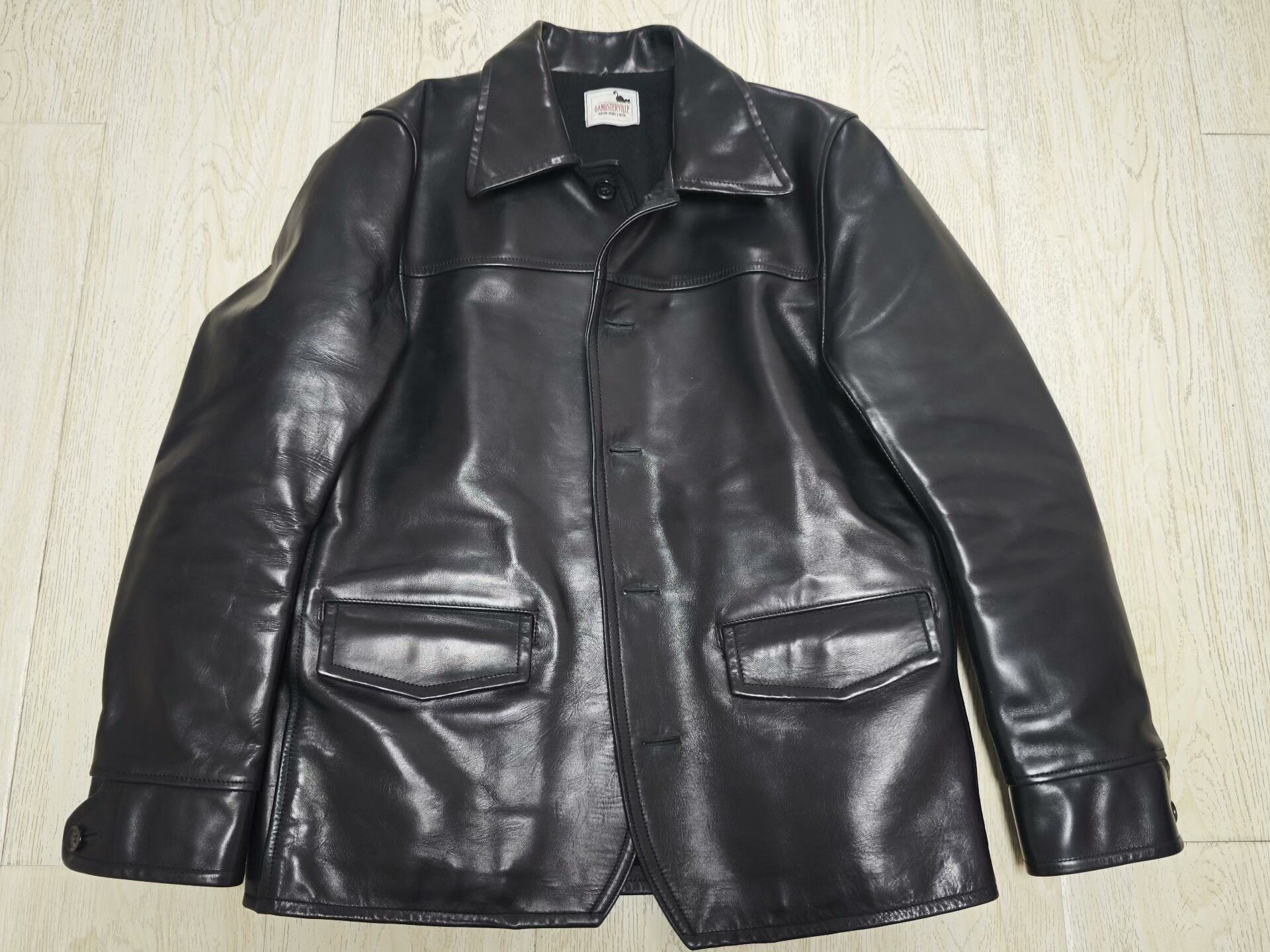 Vintage GANGSTERVILLE XL Horse Leather Jacket Size US XL / EU 56 / 4 - 1 Thumbnail