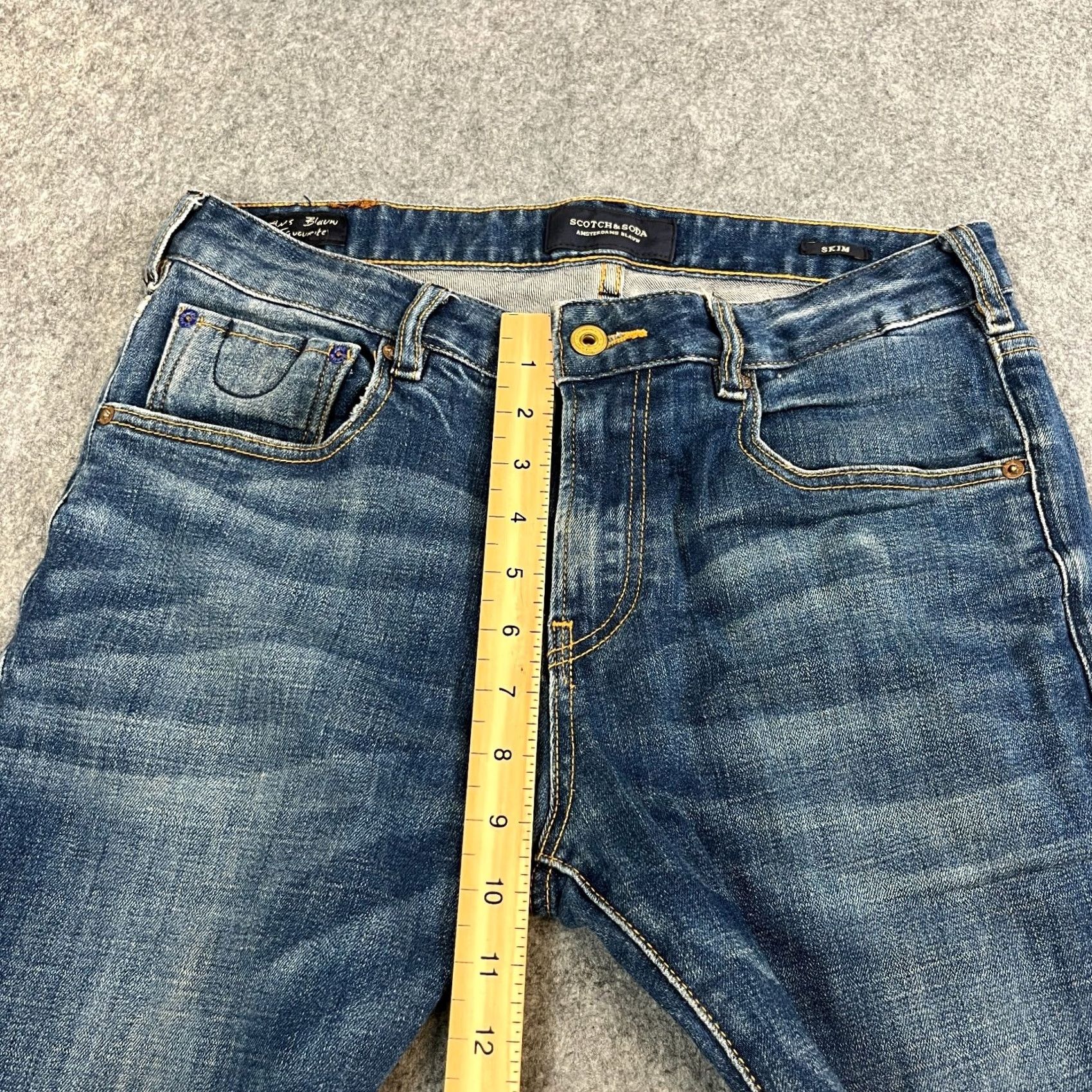 Scotch & Soda Scotch & Soda Jeans Slim Skinny 32 Mid Wash Blue 5-Pocket Denim Stretch Regular Men Mens Jeans Size US 32 / EU 48 - 5 Thumbnail