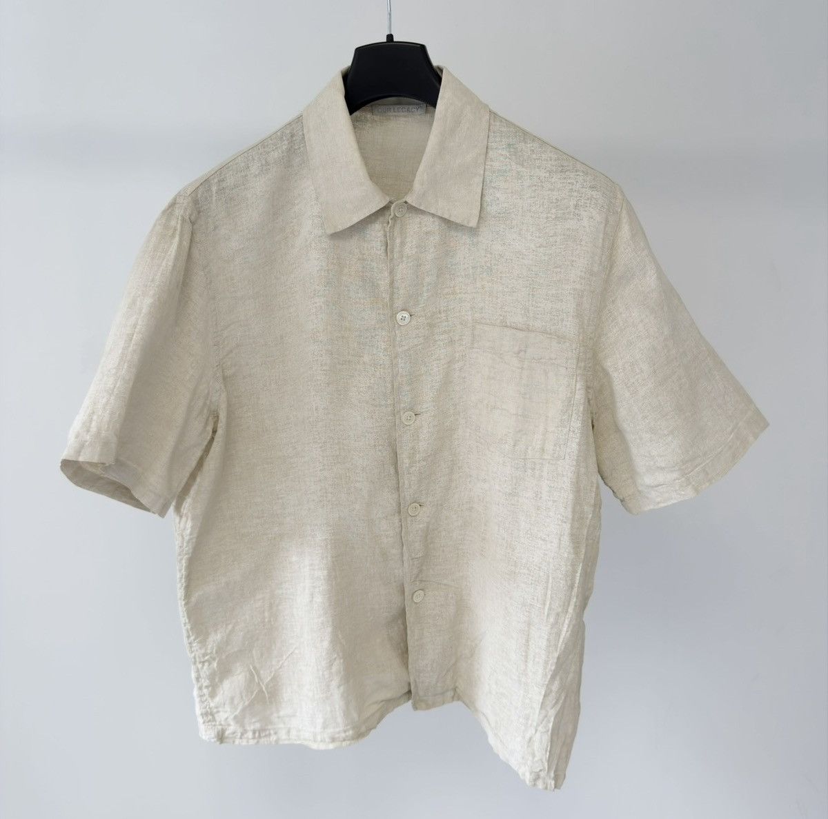 Our Legacy ‘White Painted’ Beige Linen Box Shirt Size US M / EU 48-50 / 2 - 1 Thumbnail
