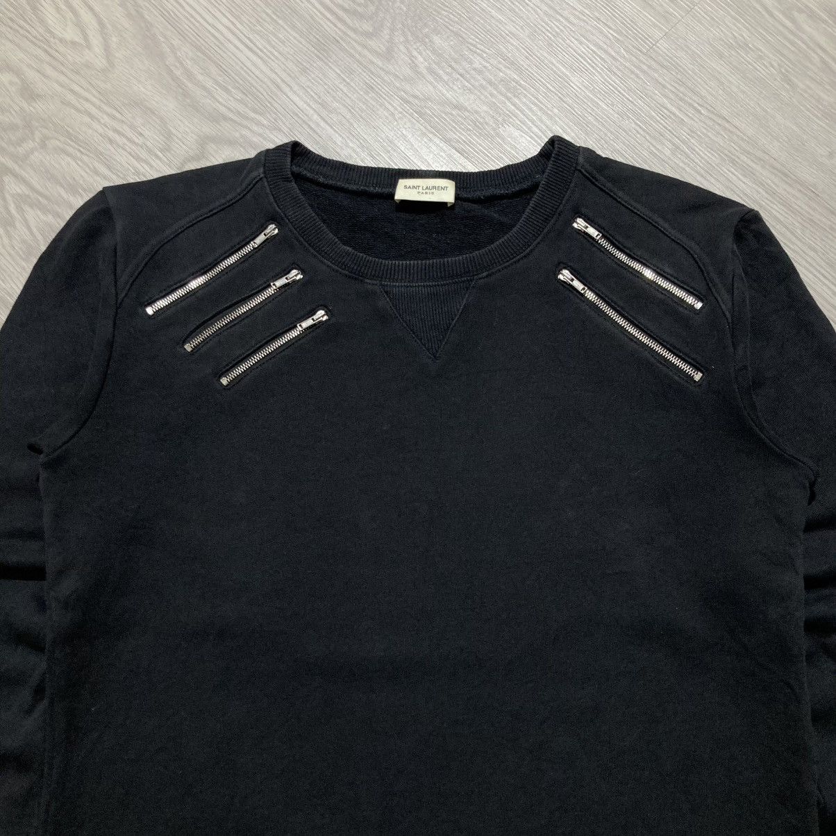 Saint Laurent Paris FW15 Saint Laurent Paris Hedi Slimane 5 Zip Sweatshirt Black Size US M / EU 48-50 / 2 - 2 Thumbnail