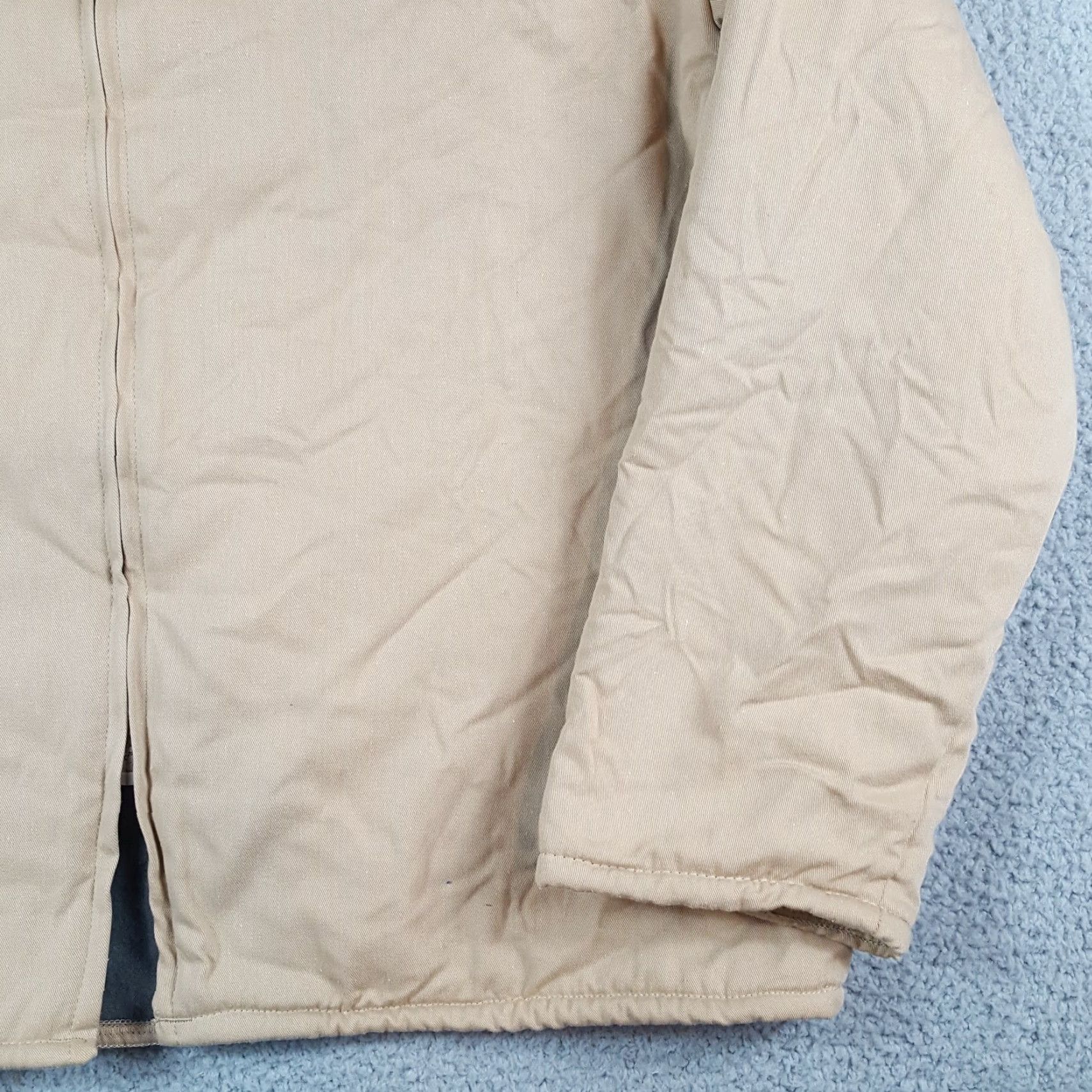 Vintage VCE Khaki Duck Canvas Fleece Lined Zip Up Men's Size 1X Chore Coat Work Jacket Size US XL / EU 56 / 4 - 4 Thumbnail