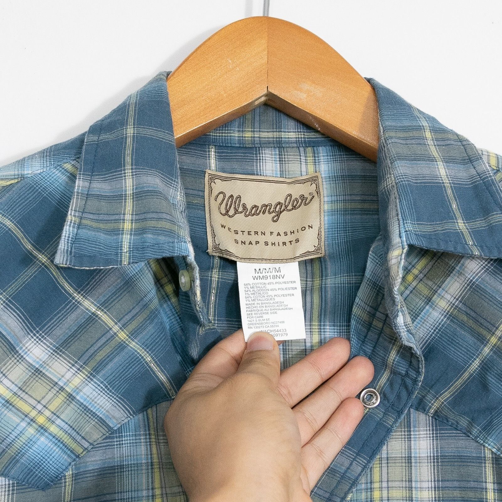 Vintage × Wrangler Vintage Wrangler Pearl Snap Button Up Shirt Medium - Plaid Size US M / EU 48-50 / 2 - 3 Thumbnail